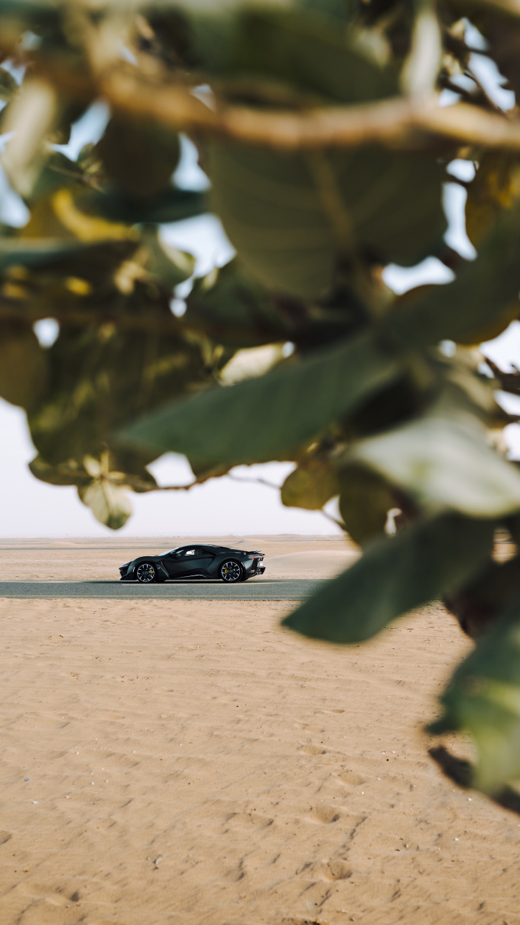 Black Coupe on Brown Sand During Daytime. Wallpaper in 750x1334 Resolution