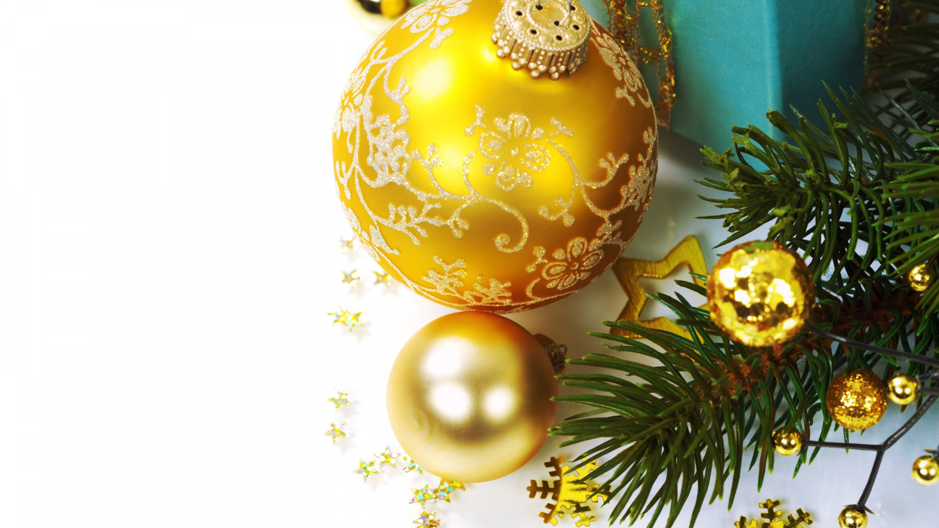 Le Jour De Noël, Nouvelle Année, Ornement de Noël, Décoration de Noël, Jaune. Wallpaper in 1920x1080 Resolution