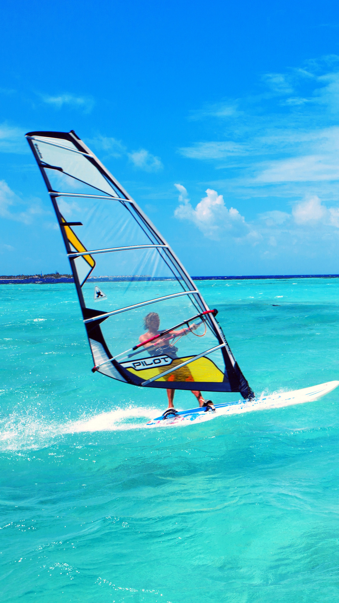 帆板, 大海, 表面的水上运动, Boardsport, 液晶电视 壁纸 1440x2560 允许