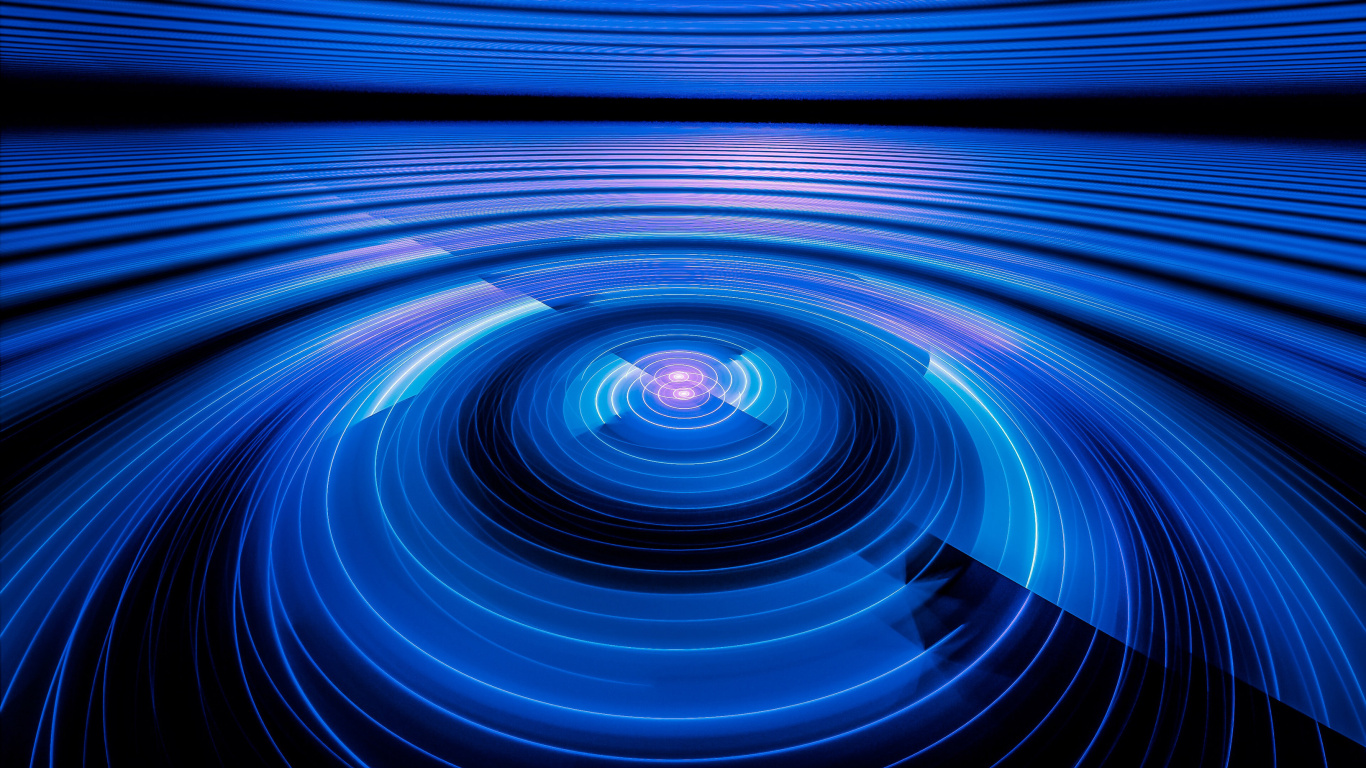 Blue and White Spiral Illustration. Wallpaper in 1366x768 Resolution