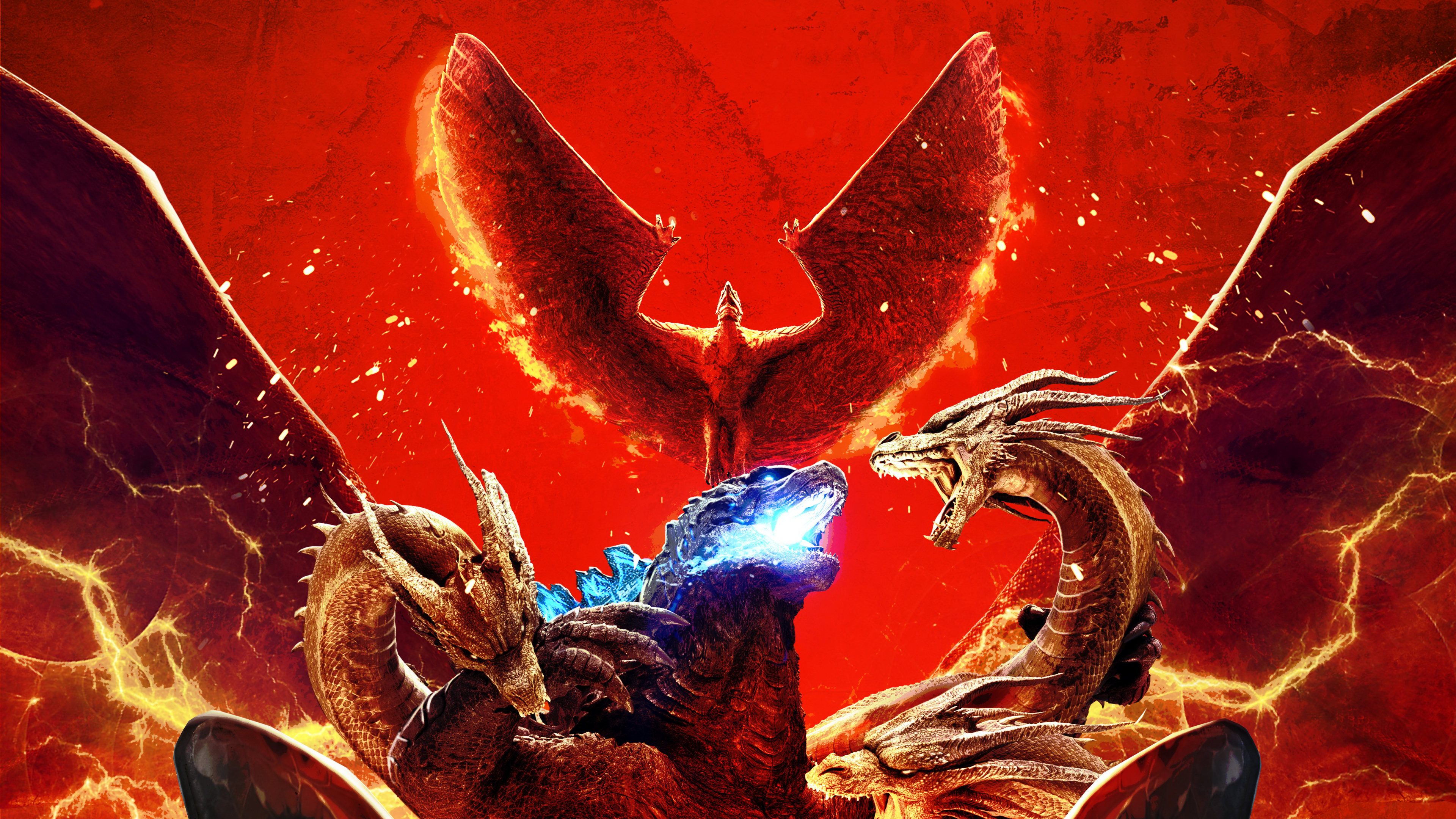 Illustration de Dragon Bleu et Marron. Wallpaper in 3840x2160 Resolution