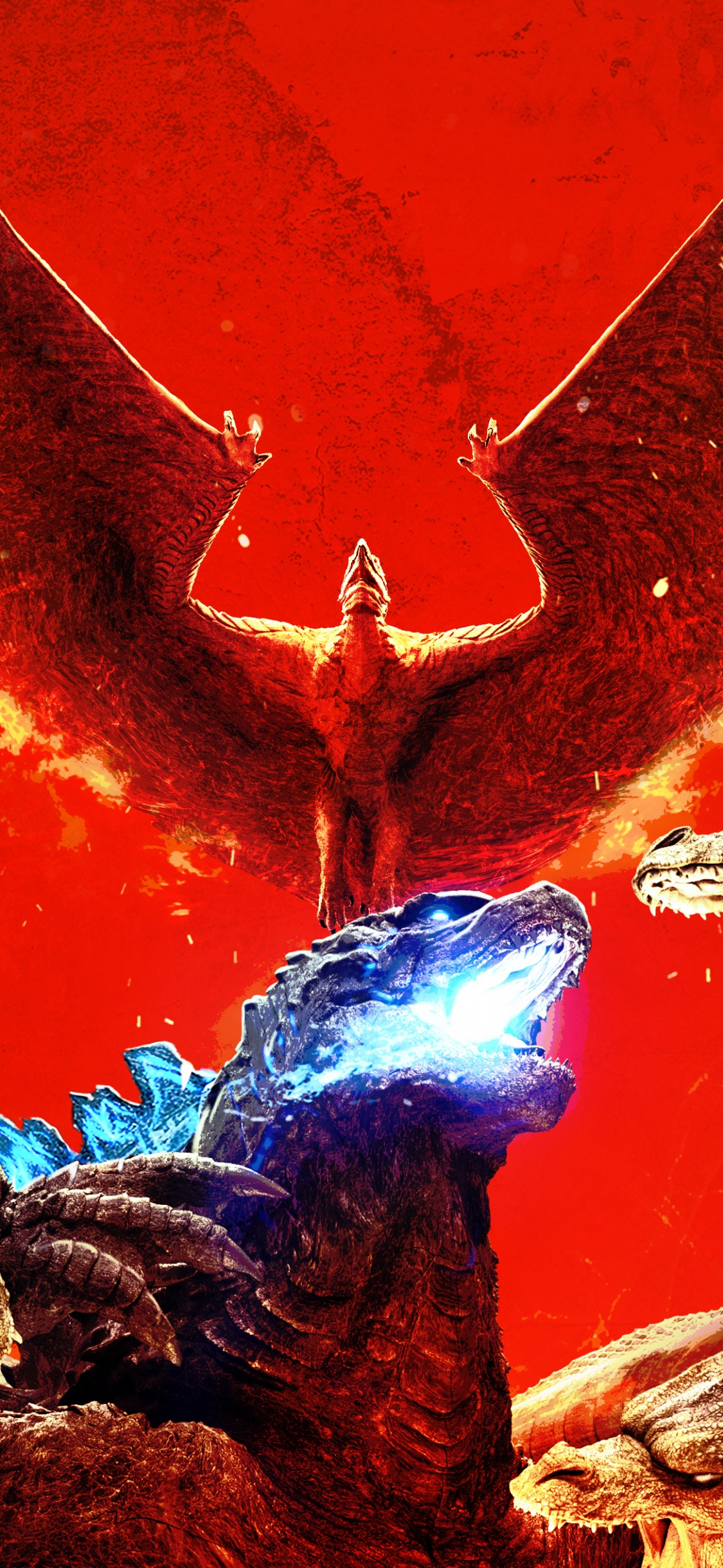 Blaue Und Braune Drachenillustration. Wallpaper in 1125x2436 Resolution