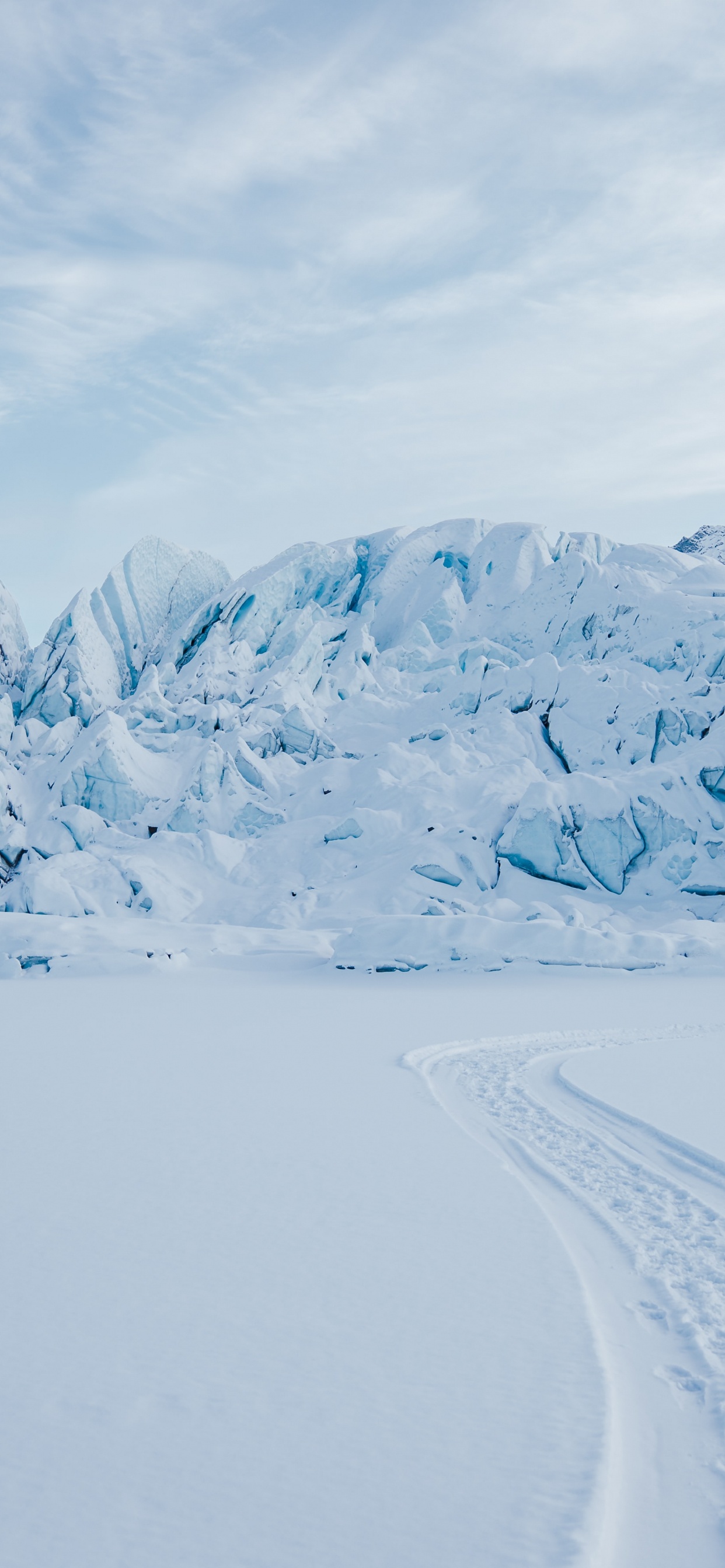 冬天, 专辑封面, 斜坡, 自然景观, 冰帽 壁纸 1242x2688 允许