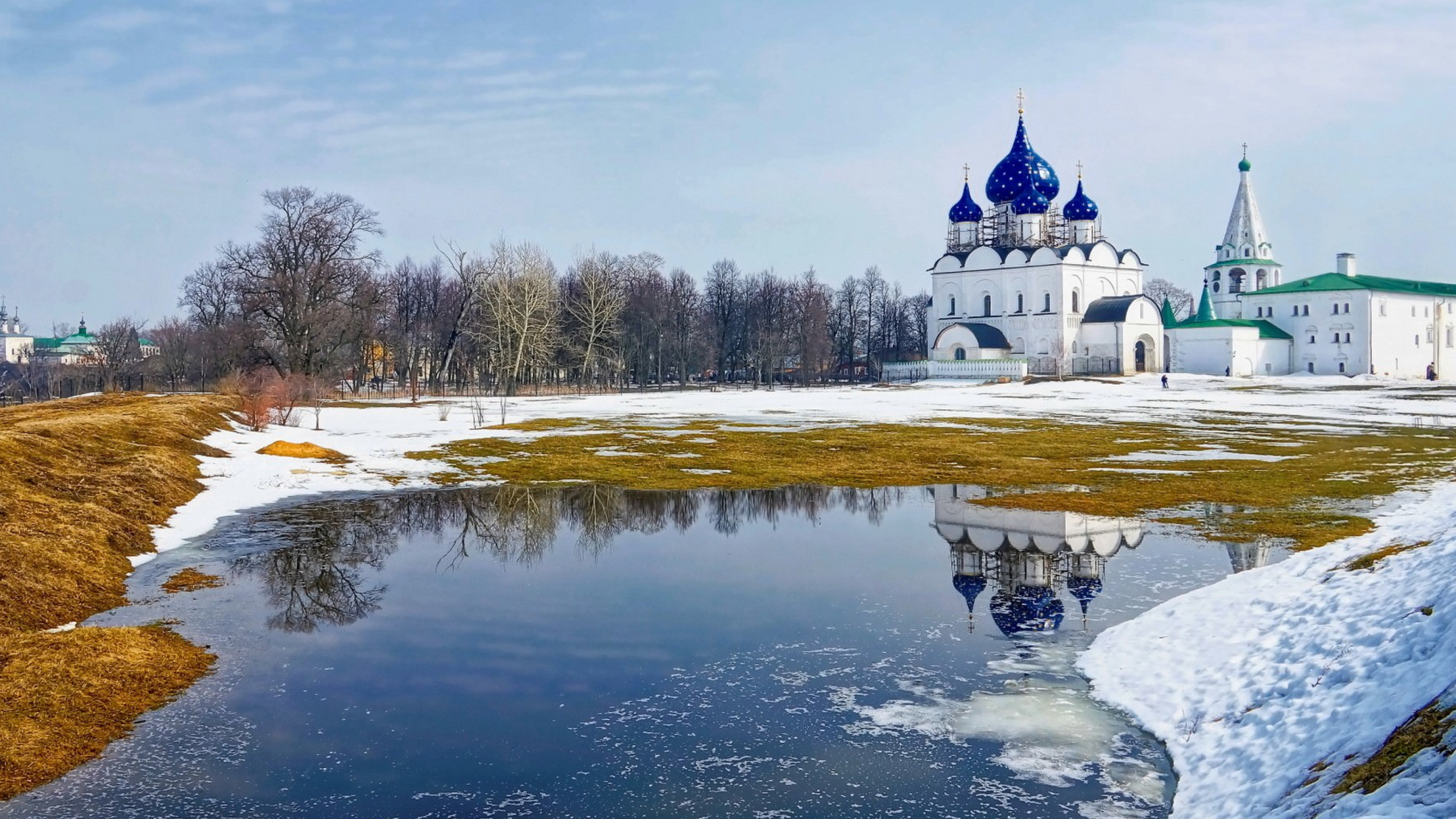 Natural Landscape, Landmark, Winter, Reflection, Freezing. Wallpaper in 2560x1440 Resolution
