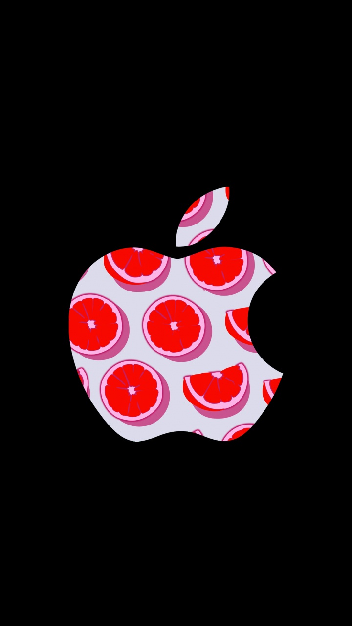 Orange, Apple, Amoled, IPhone, Apples. Wallpaper in 720x1280 Resolution