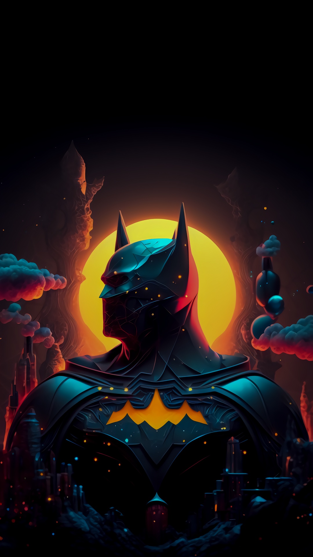 Batman, Caricatura, Arte, Cartel, La Liga De La Justicia. Wallpaper in 1080x1920 Resolution