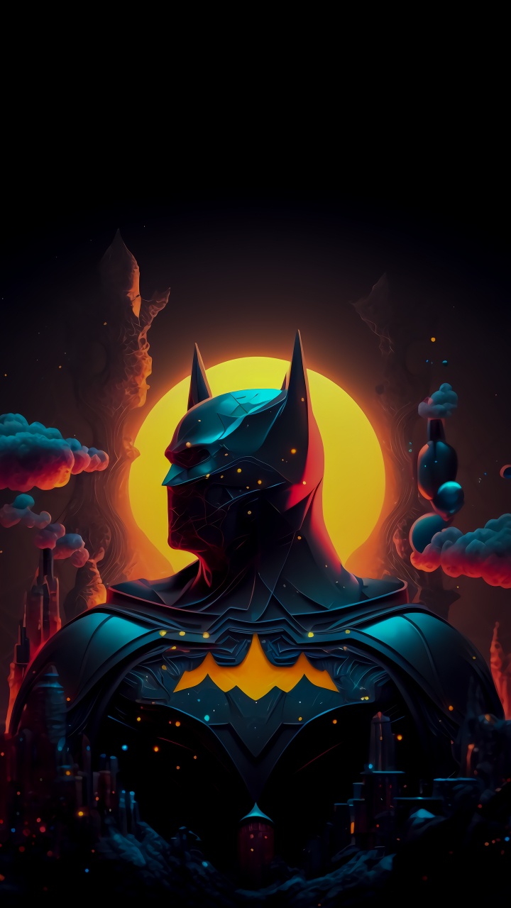 Batman, Caricatura, Arte, Cartel, La Liga De La Justicia. Wallpaper in 720x1280 Resolution
