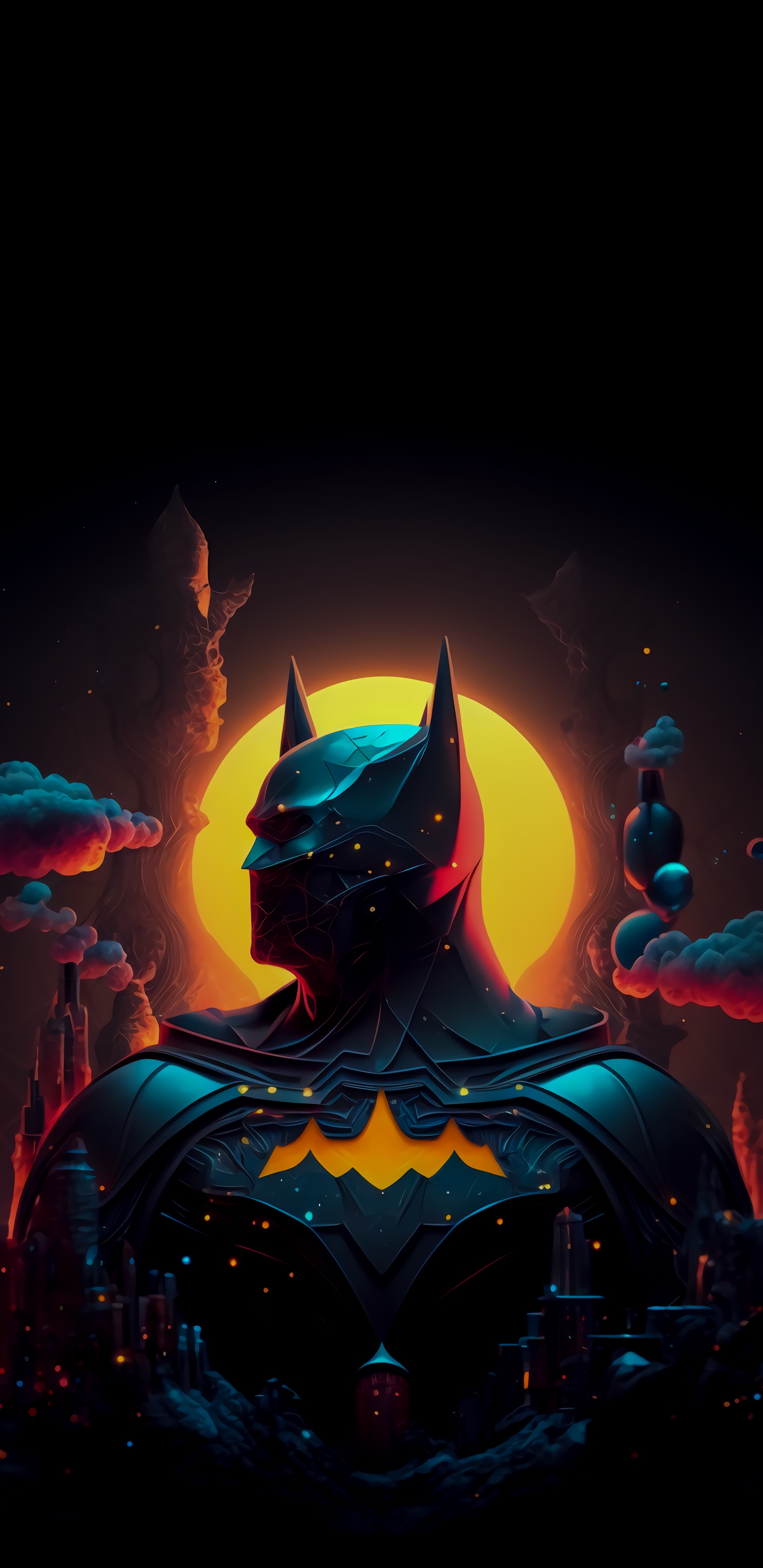 Batman, Cartoon, Art, Affiche, La Ligue De Justice. Wallpaper in 1440x2960 Resolution