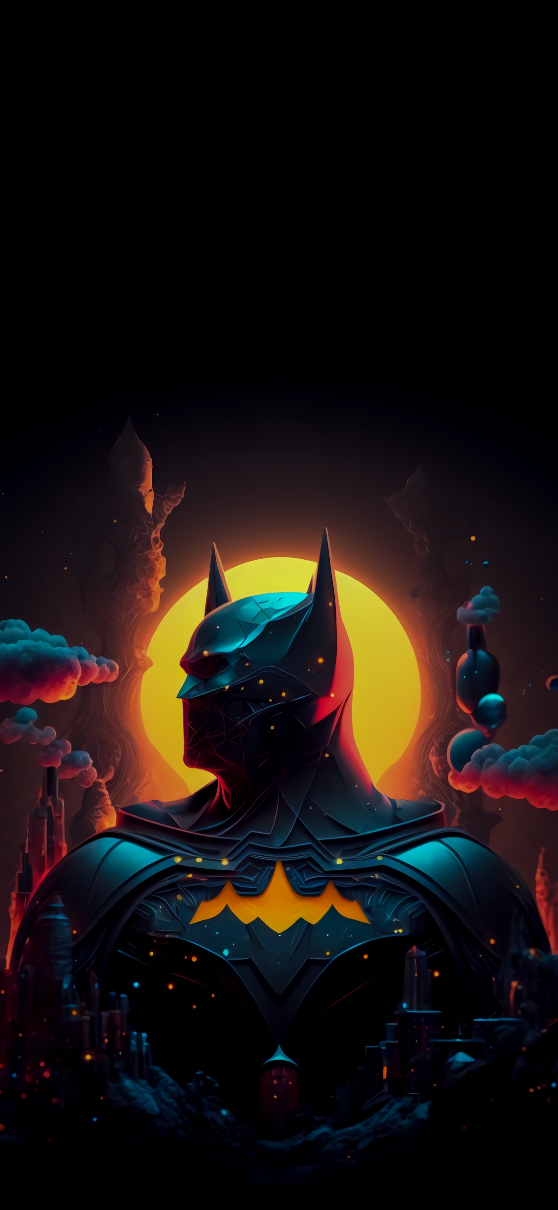 Batman, Cartoon, Art, Poster, Justice League. Wallpaper in 1125x2436 Resolution