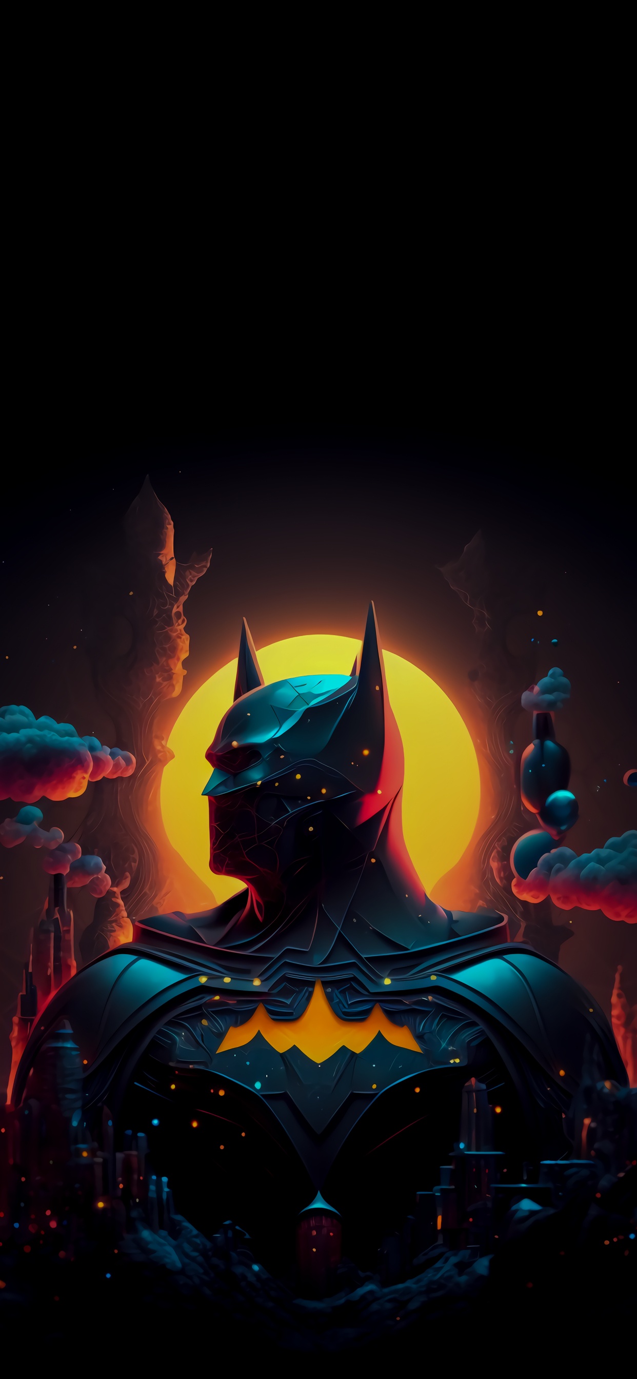 Batman, Cartoon, Art, Poster, Justice League. Wallpaper in 1242x2688 Resolution