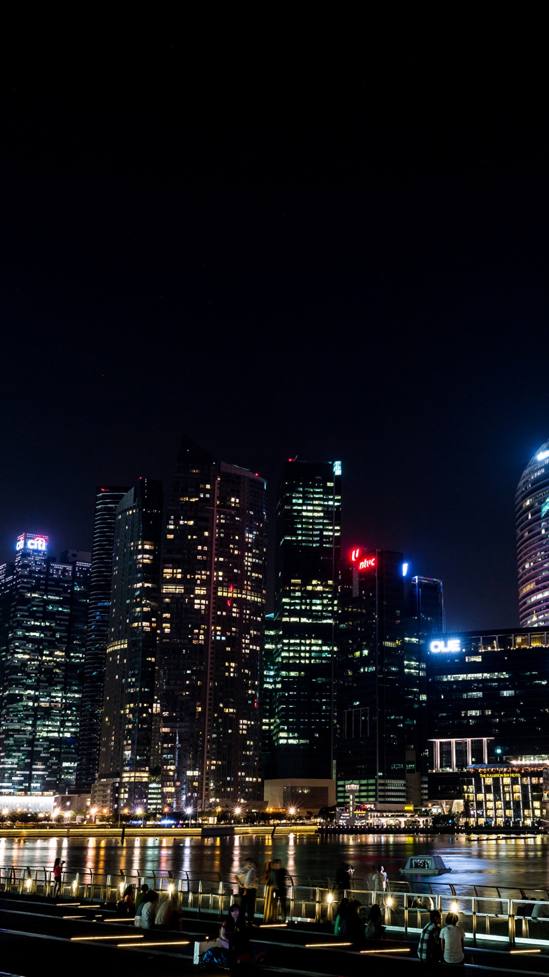 Skyline Der Stadt Bei Nacht Night. Wallpaper in 1080x1920 Resolution