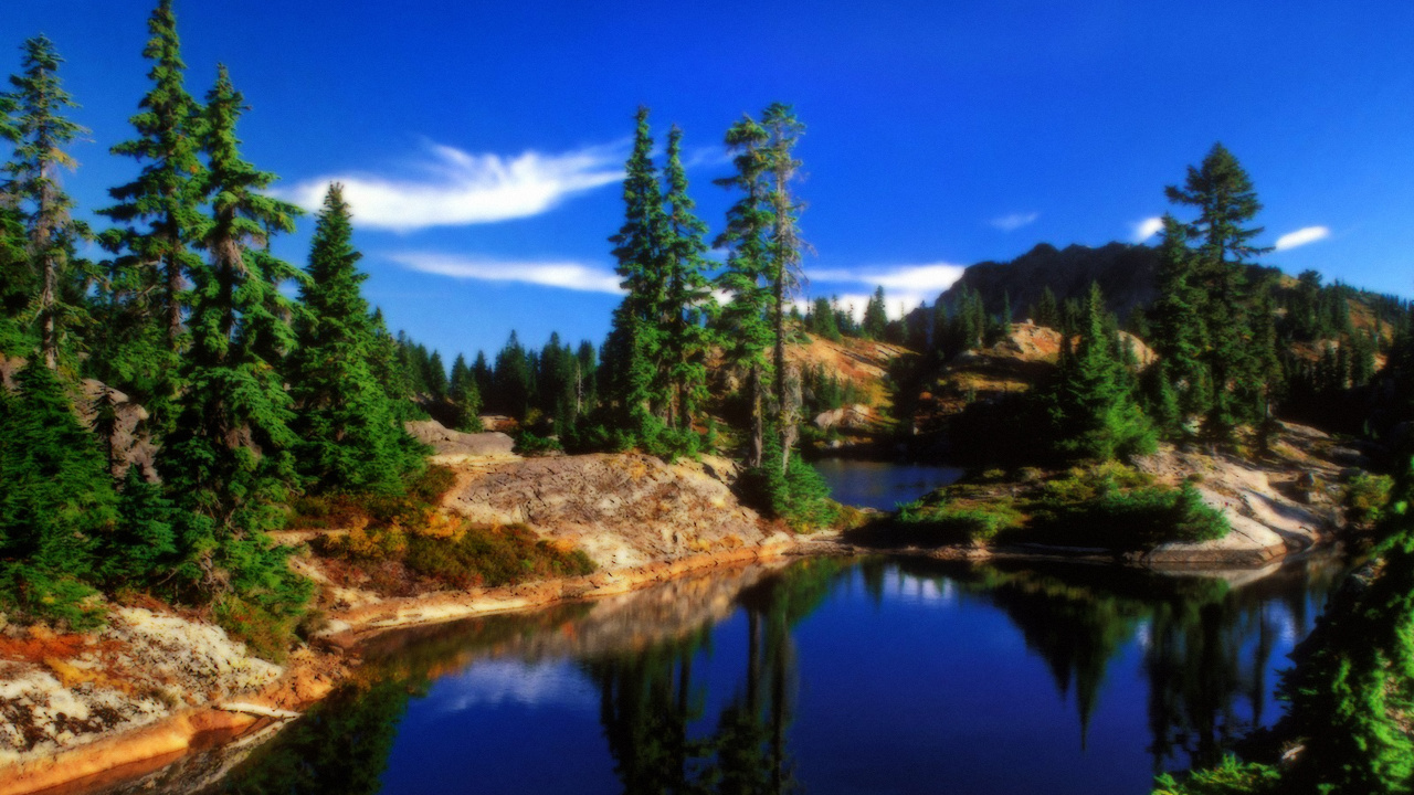 Green Trees Beside River Under Blue Sky During Daytime. Wallpaper in 1280x720 Resolution