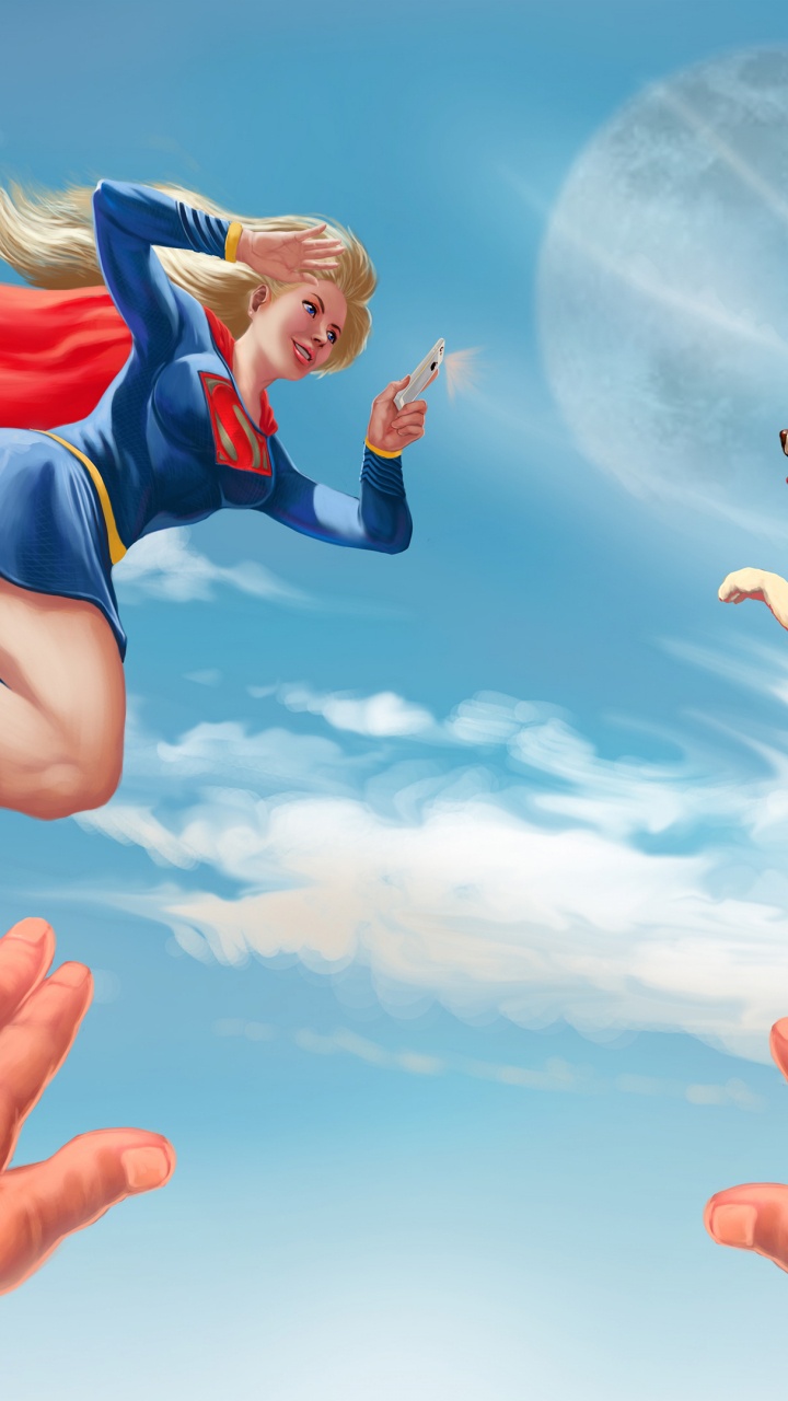 Supergirl, Krypto, dc Comics, Superman, Superhéroe. Wallpaper in 720x1280 Resolution