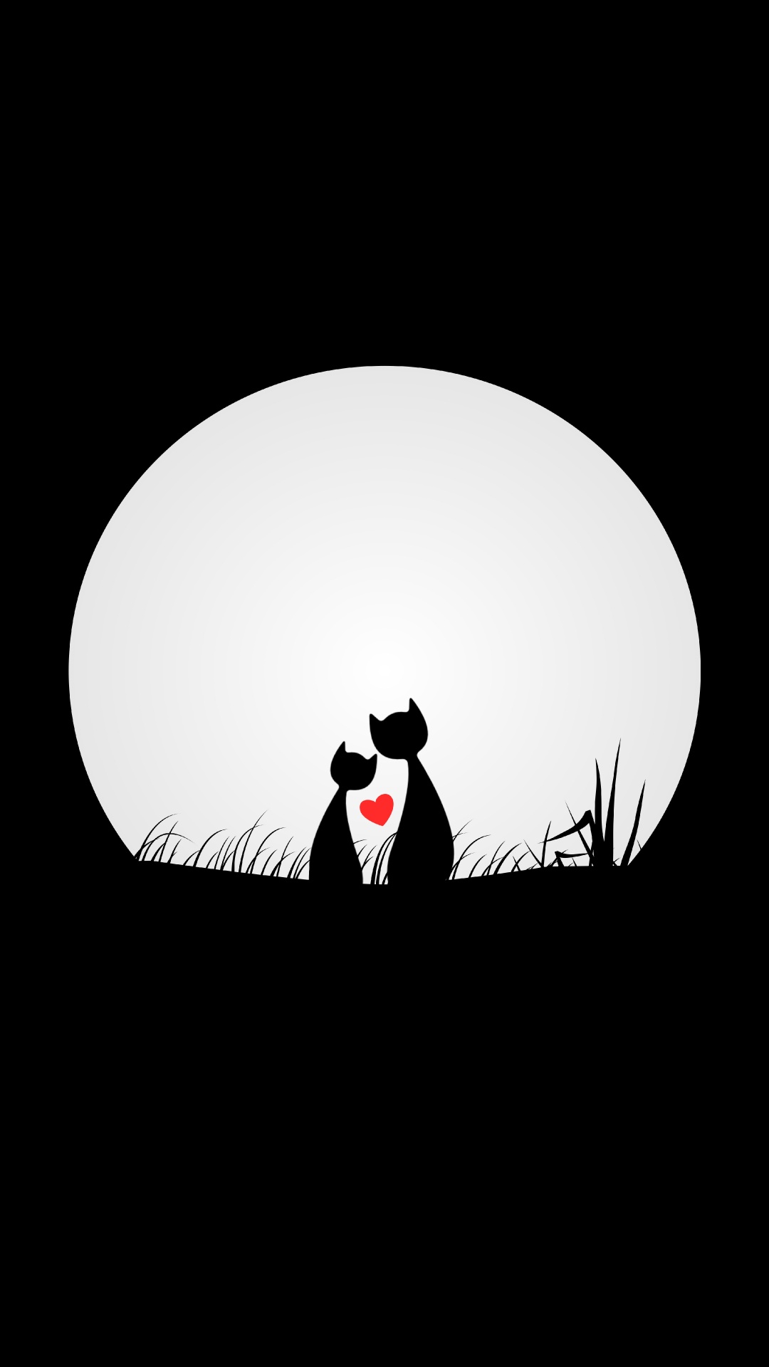 Schwarze Und Weiße Katzenillustration. Wallpaper in 1080x1920 Resolution