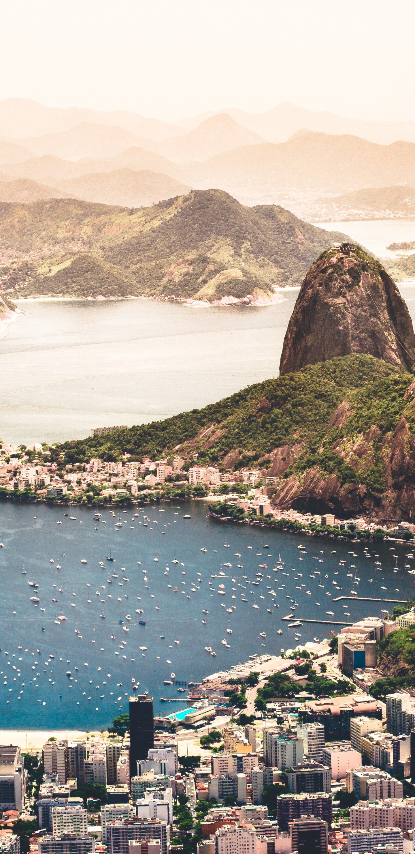 Botafogo Beach, Corcovado, Botafogo, Copacabana Beach, Guanabara Bay. Wallpaper in 1440x2960 Resolution