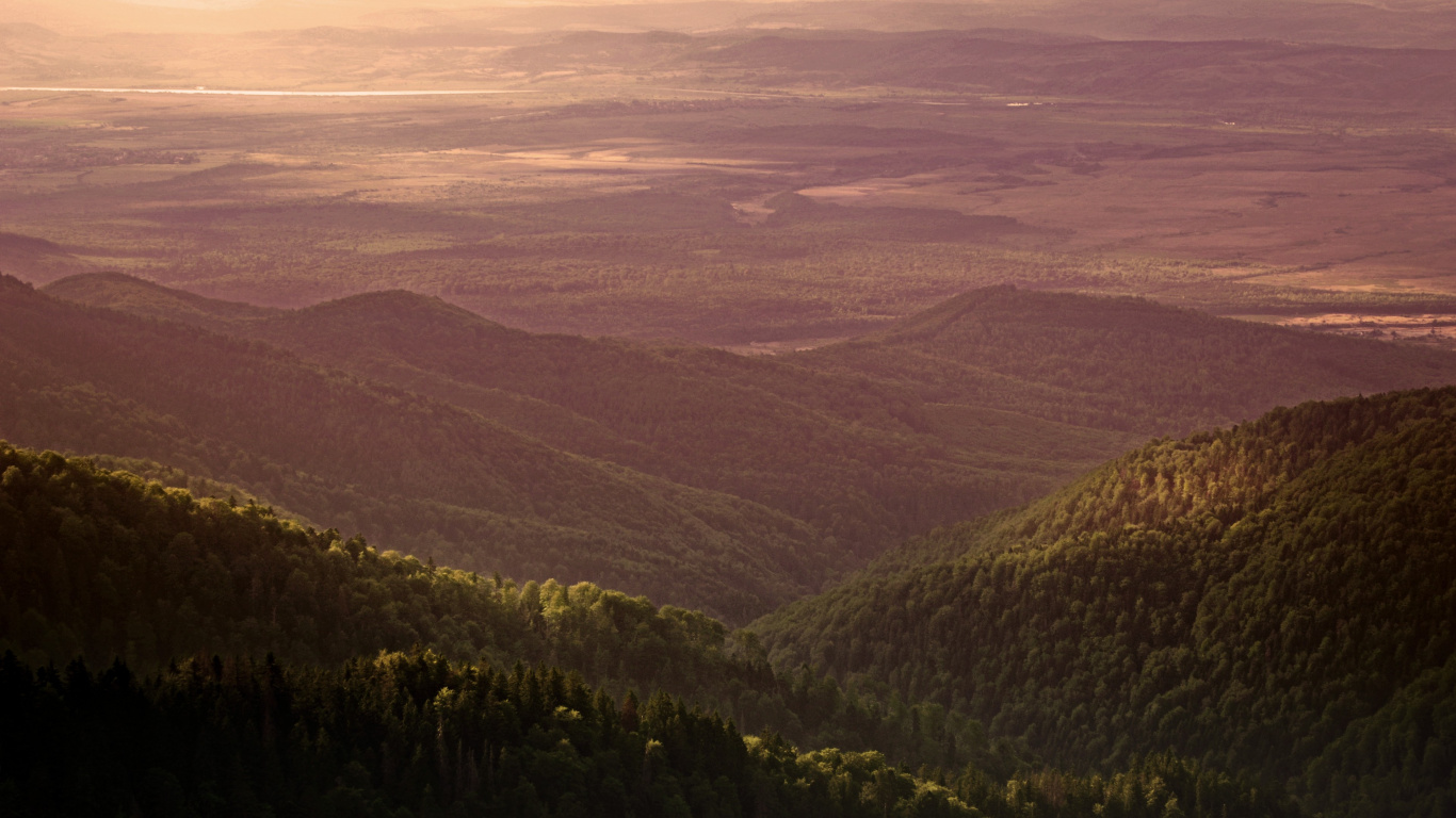 Green Mountains Under White Clouds During Daytime. Wallpaper in 1366x768 Resolution