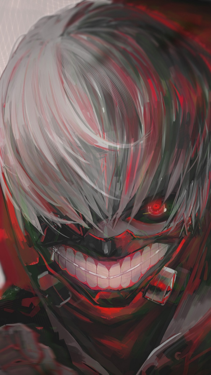 东京食尸鬼, 肯kaneki, Touka雾岛, 红色的, 很酷的 壁纸 720x1280 允许