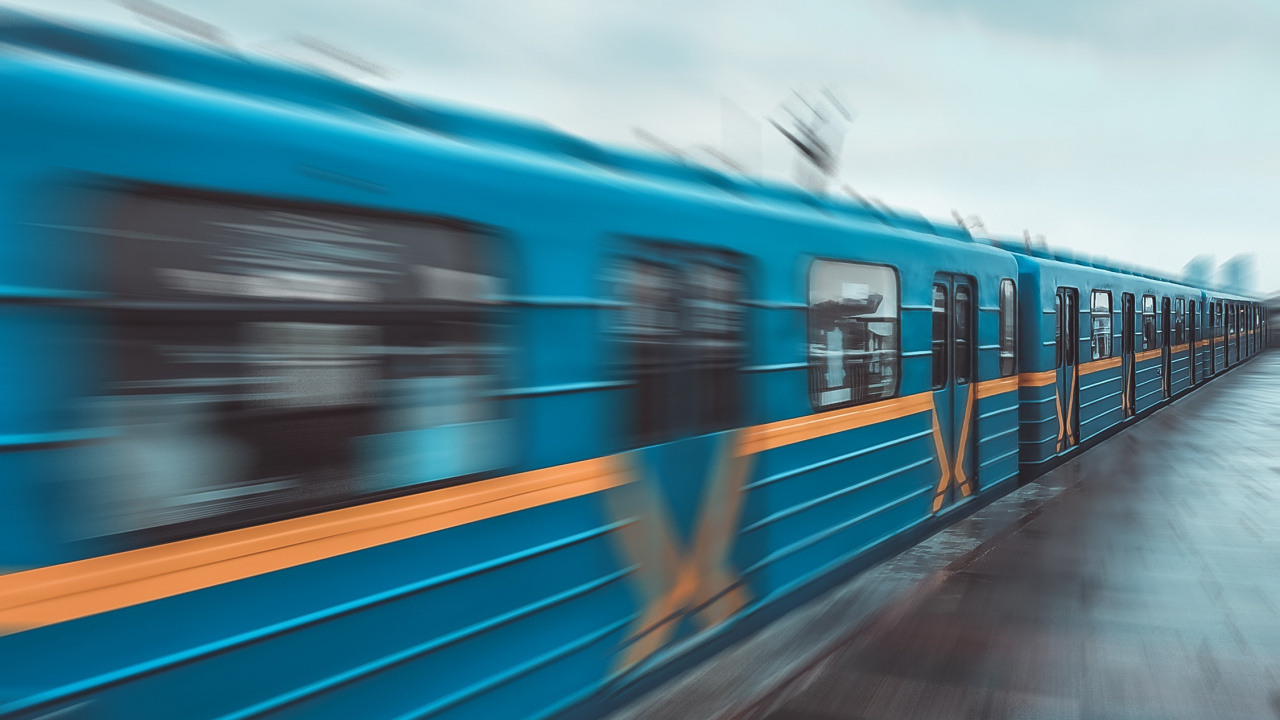 Blue and Orange Train Under White Clouds and Blue Sky During Daytime. Wallpaper in 1280x720 Resolution