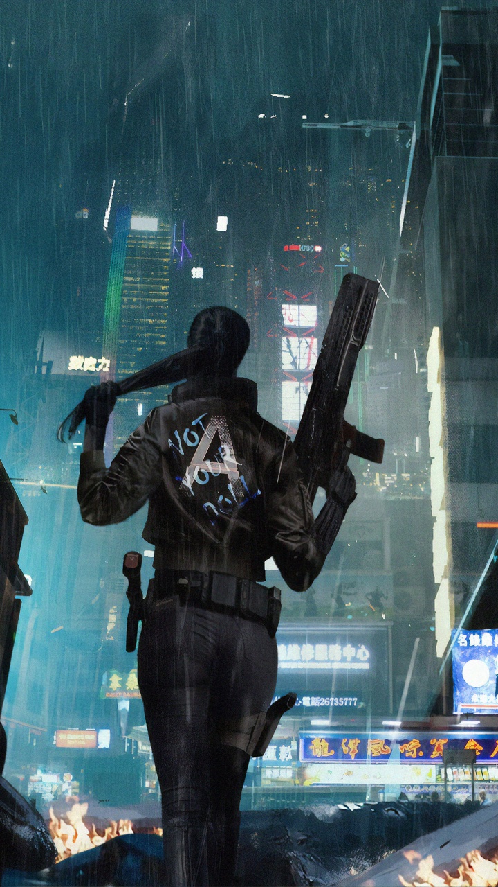 Cyberpunk, Cyberpunk 2077, Schattenlauf, Shooter-Spiel, Gebäude. Wallpaper in 720x1280 Resolution