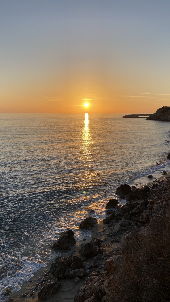 Meer, Wasser, Wasserressourcen, Atmosphäre, Afterglow. Wallpaper in 720x1280 Resolution