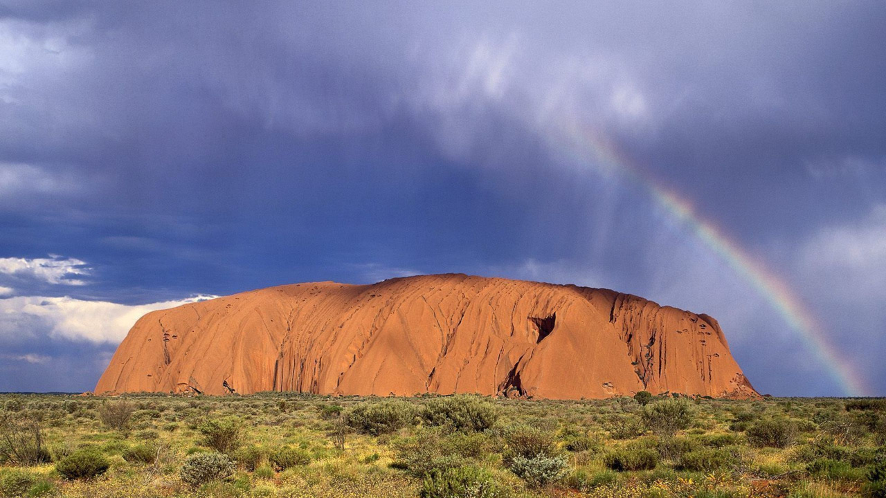 Brown Mountain Under Blue Sky During Daytime. Wallpaper in 1280x720 Resolution