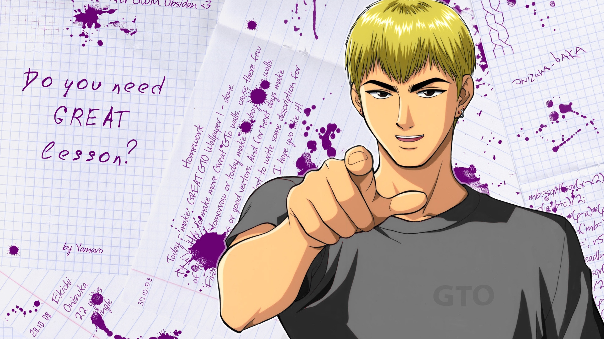 Purple Haired Male Anime Character. Wallpaper in 1920x1080 Resolution