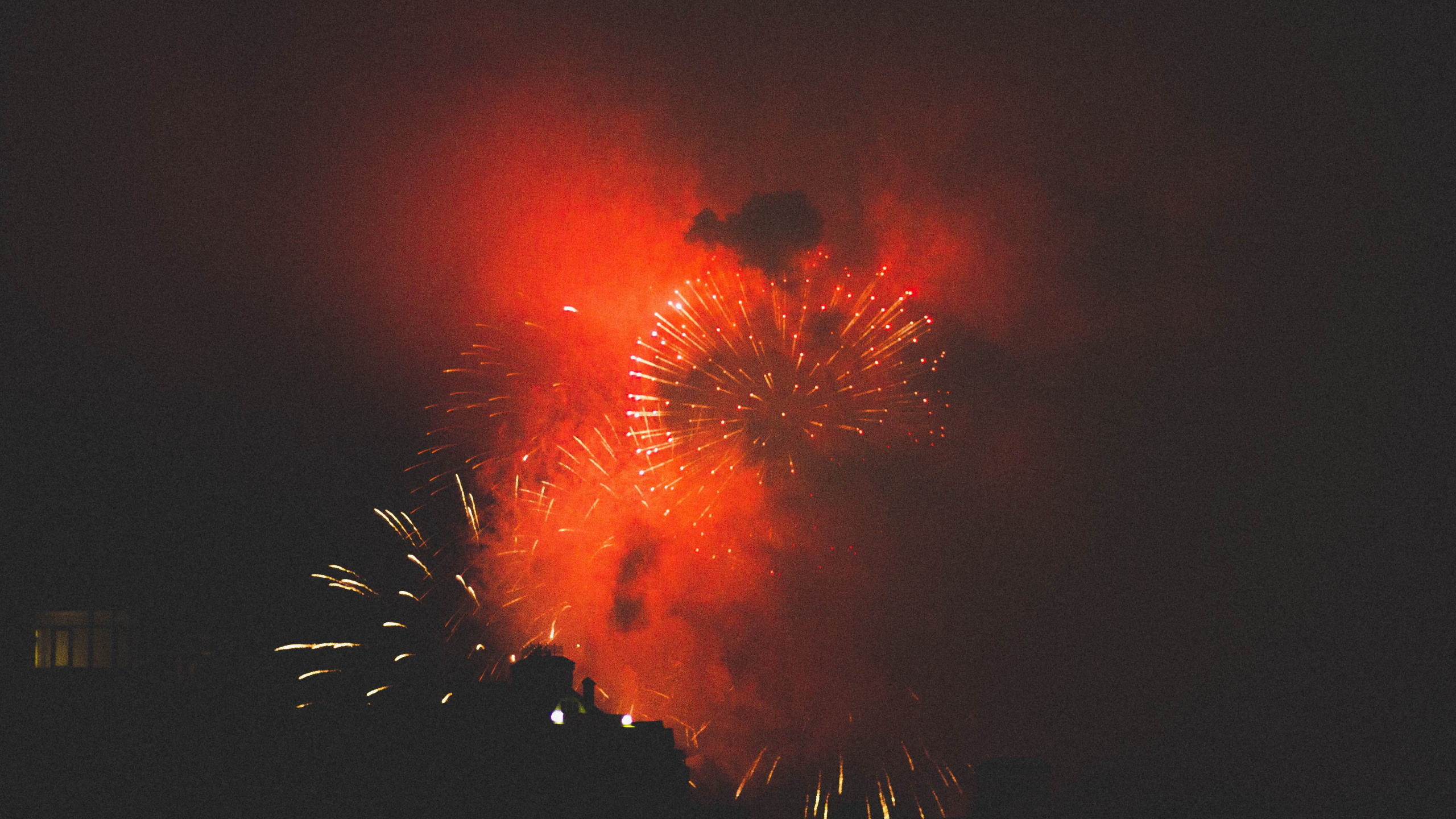 Fireworks, Diwali, New Years Eve, Midnight, Night. Wallpaper in 2560x1440 Resolution