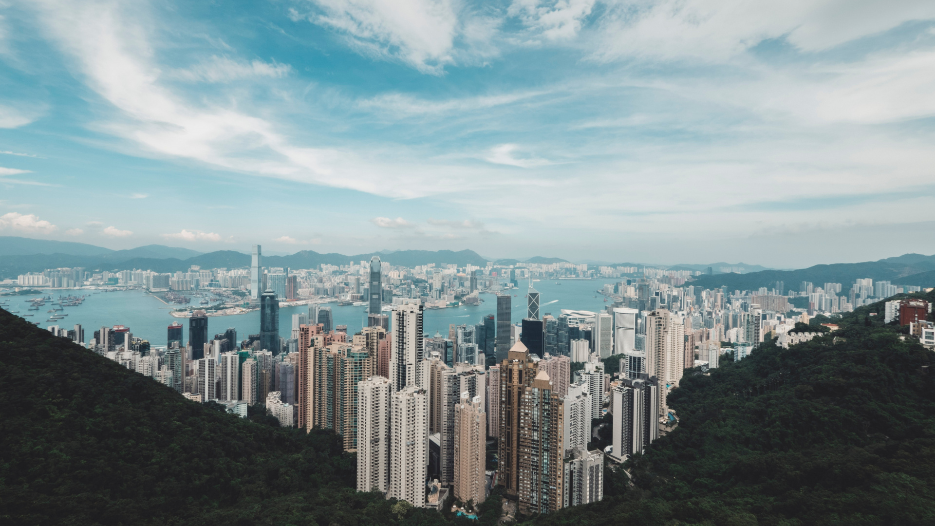 香港, 城市景观, 城市, 大都会, 天际线 壁纸 1920x1080 允许