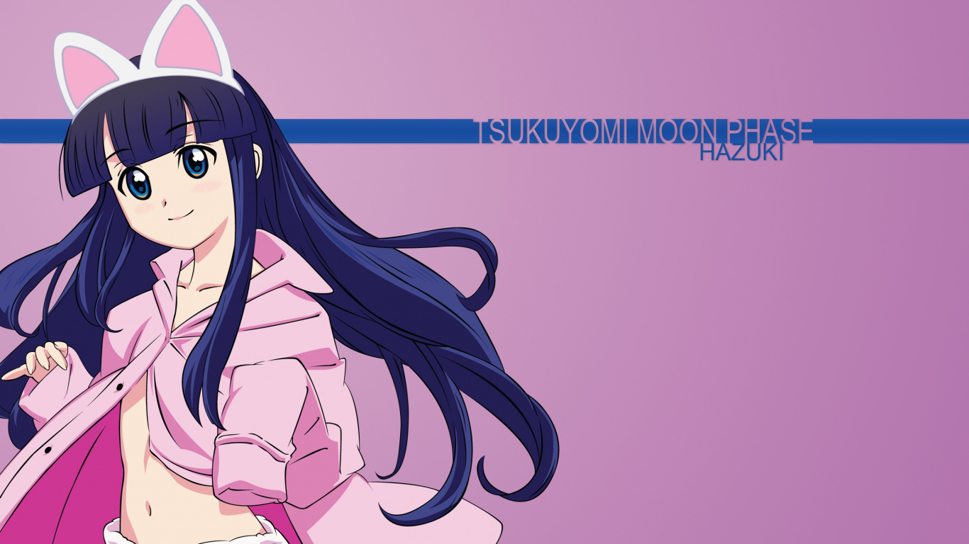 Mädchen im Blauen Kleid Anime-Charakter. Wallpaper in 1366x768 Resolution