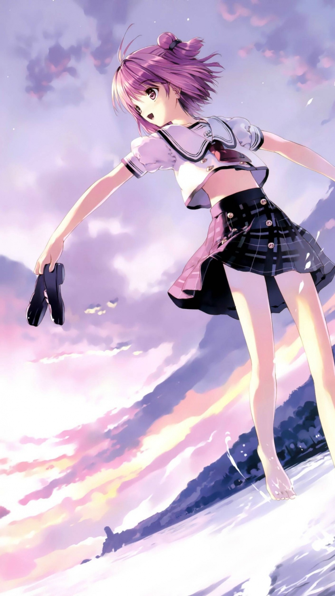 长长的头发, 虚构的人物, 天空, 卡通, Nightcore 壁纸 1080x1920 允许