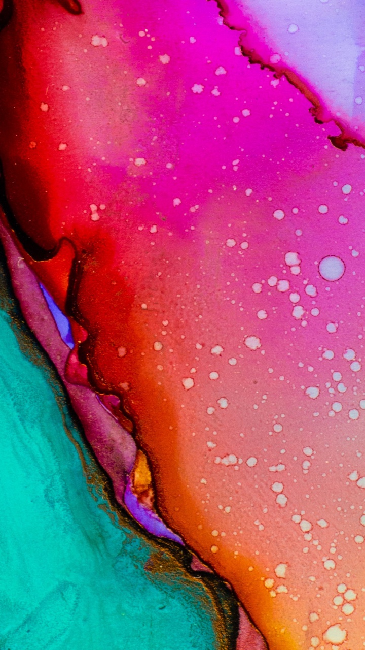 Peinture Abstraite Rose et Jaune. Wallpaper in 720x1280 Resolution