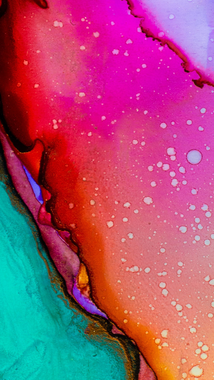 Peinture Abstraite Rose et Jaune. Wallpaper in 750x1334 Resolution