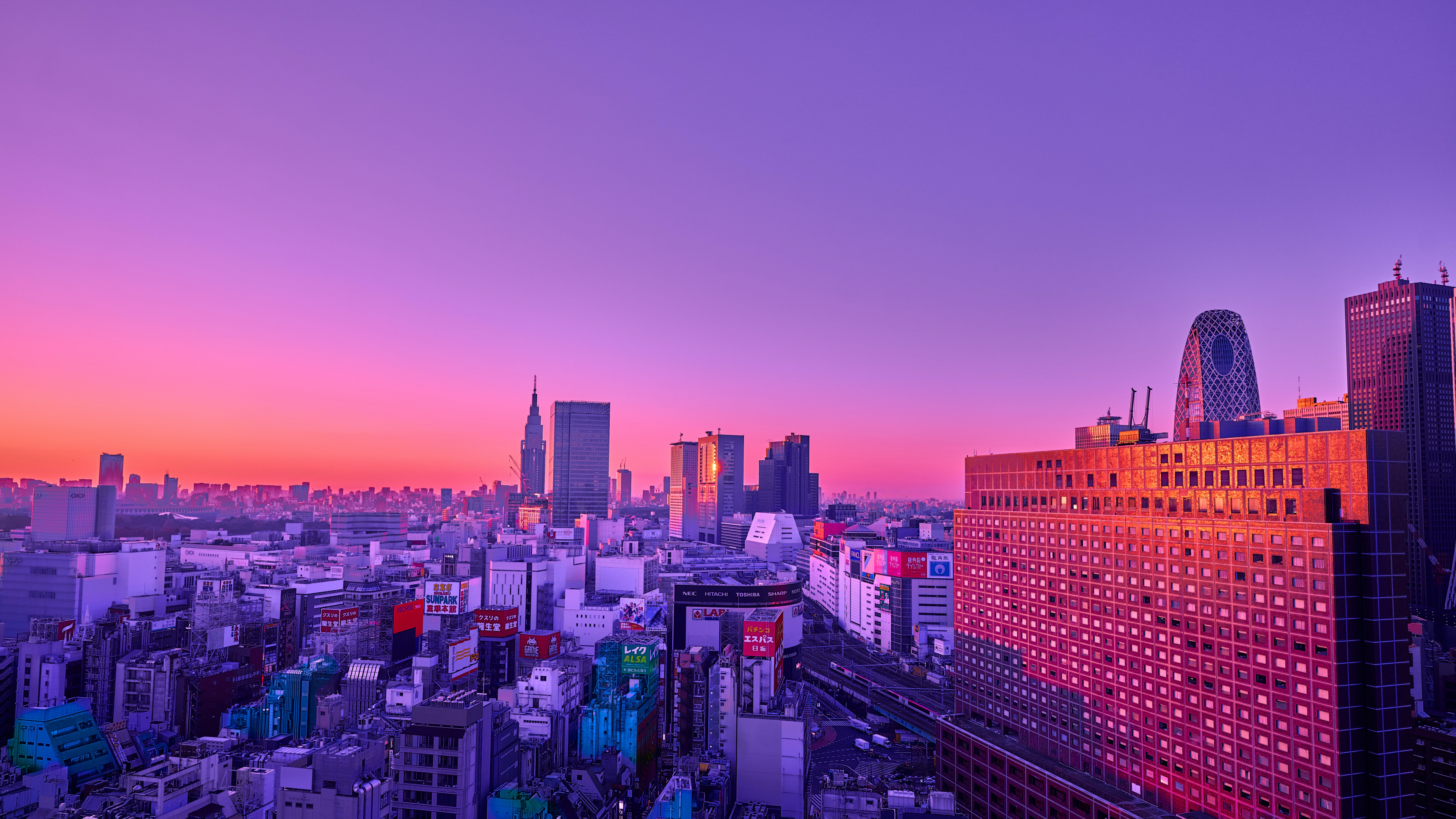 Bâtiment, Purple, Color, Gratte-ciel, Atmosphère. Wallpaper in 3840x2160 Resolution
