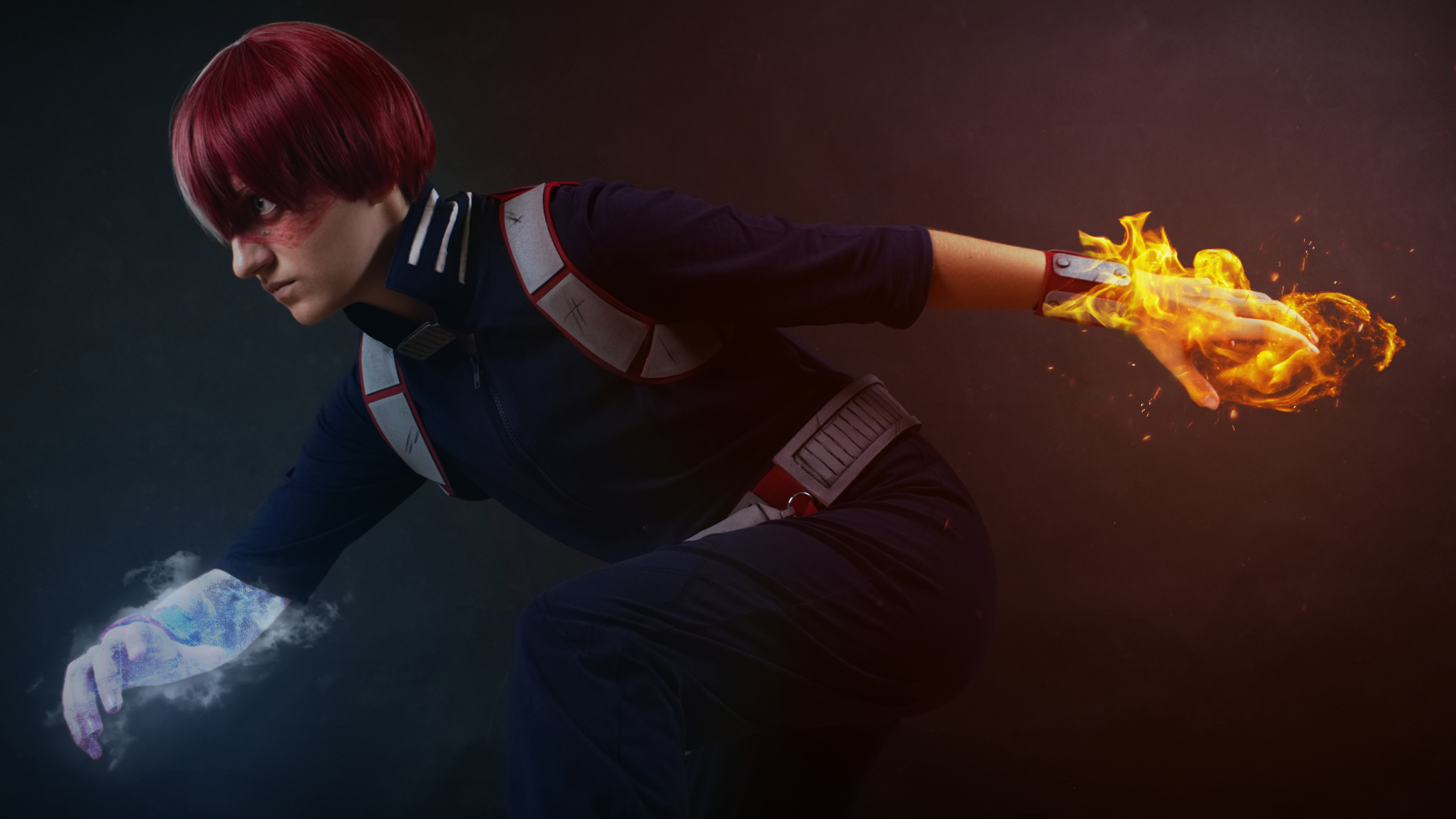 Man in Black Jacket Holding Fire. Wallpaper in 3840x2160 Resolution