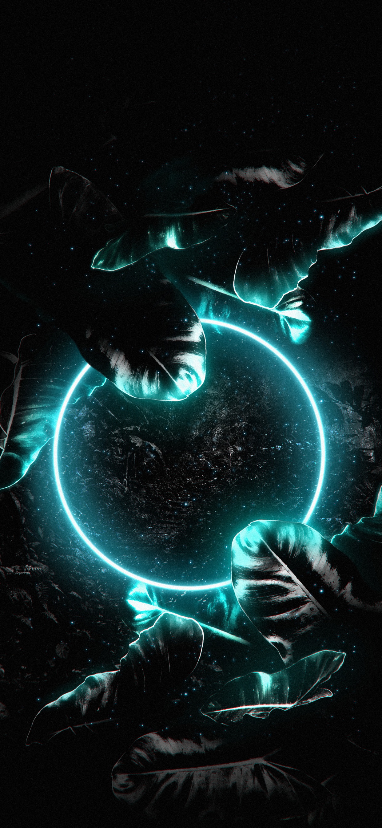 Capcut, Art, Electric Blue, Space, Darkness. Wallpaper in 1242x2688 Resolution