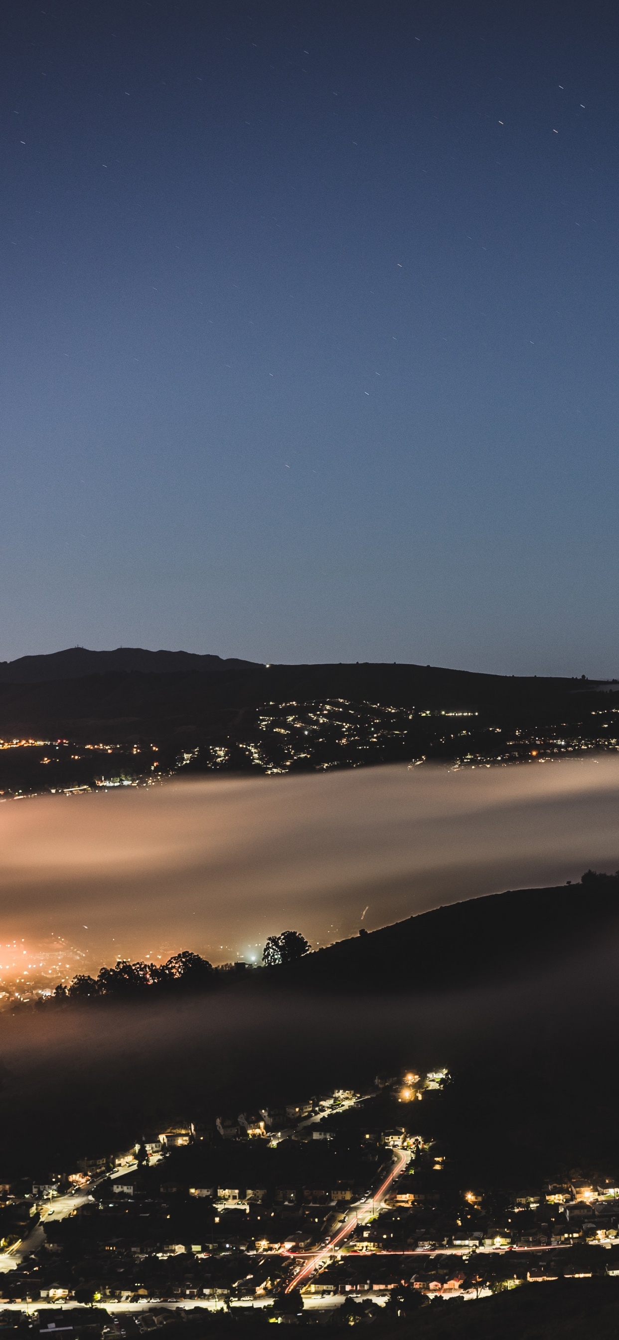 Luftaufnahme Der Stadt Bei Nacht Night. Wallpaper in 1242x2688 Resolution