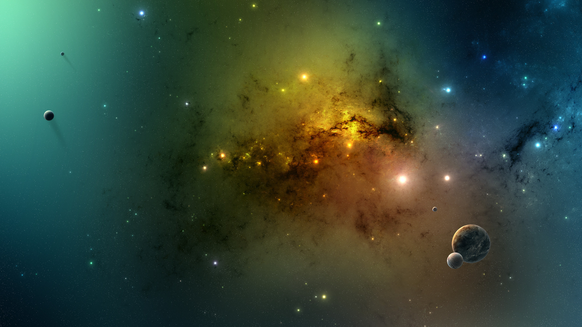 Yellow and Blue Stars in The Sky. Wallpaper in 1920x1080 Resolution