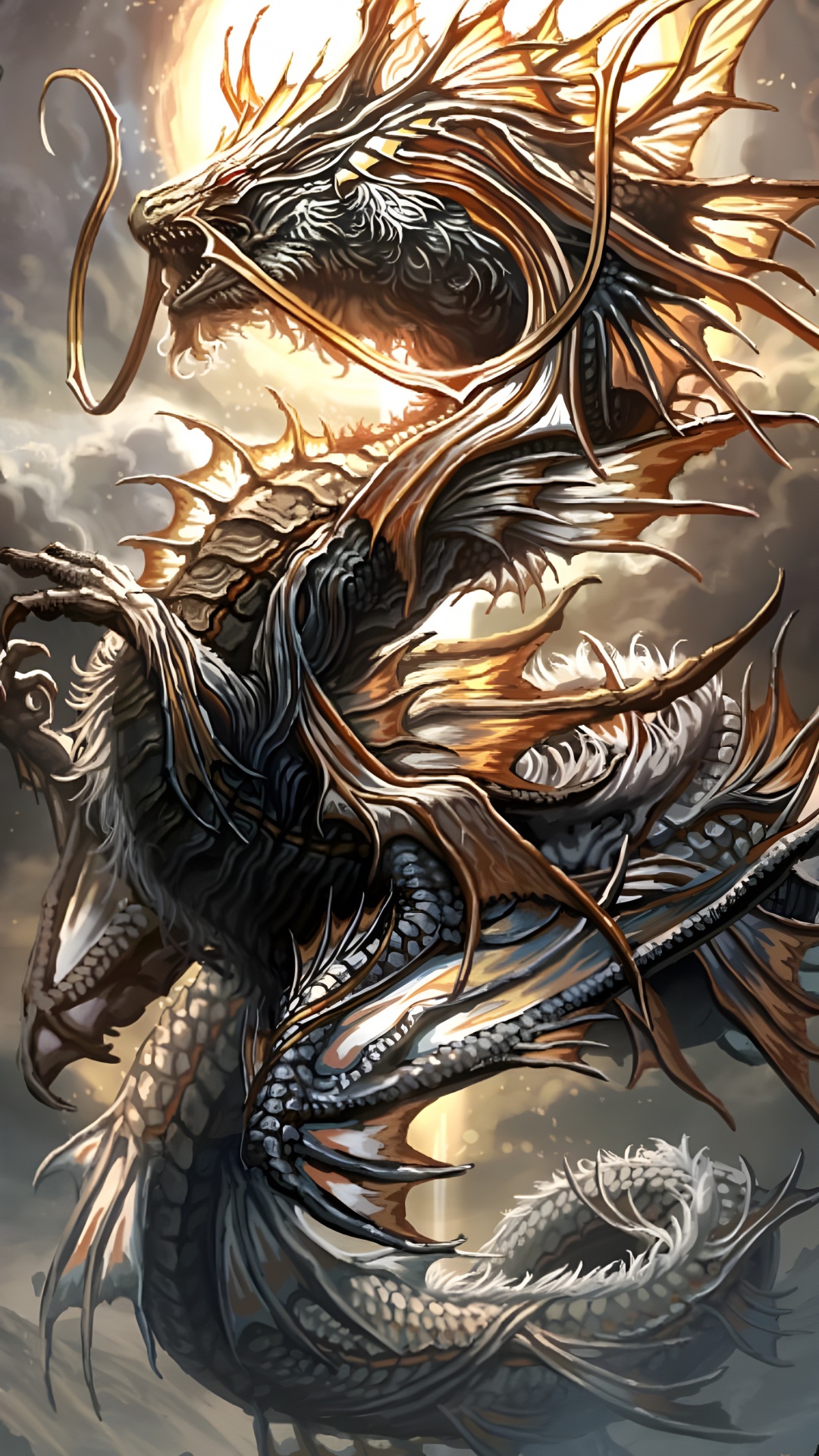 Fantasy Mythical Dragons, Dragon, Legendary Creature, Art, Painting. Wallpaper in 1080x1920 Resolution