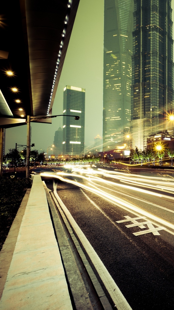 Time Lapse Photography of City During Night Time. Wallpaper in 720x1280 Resolution