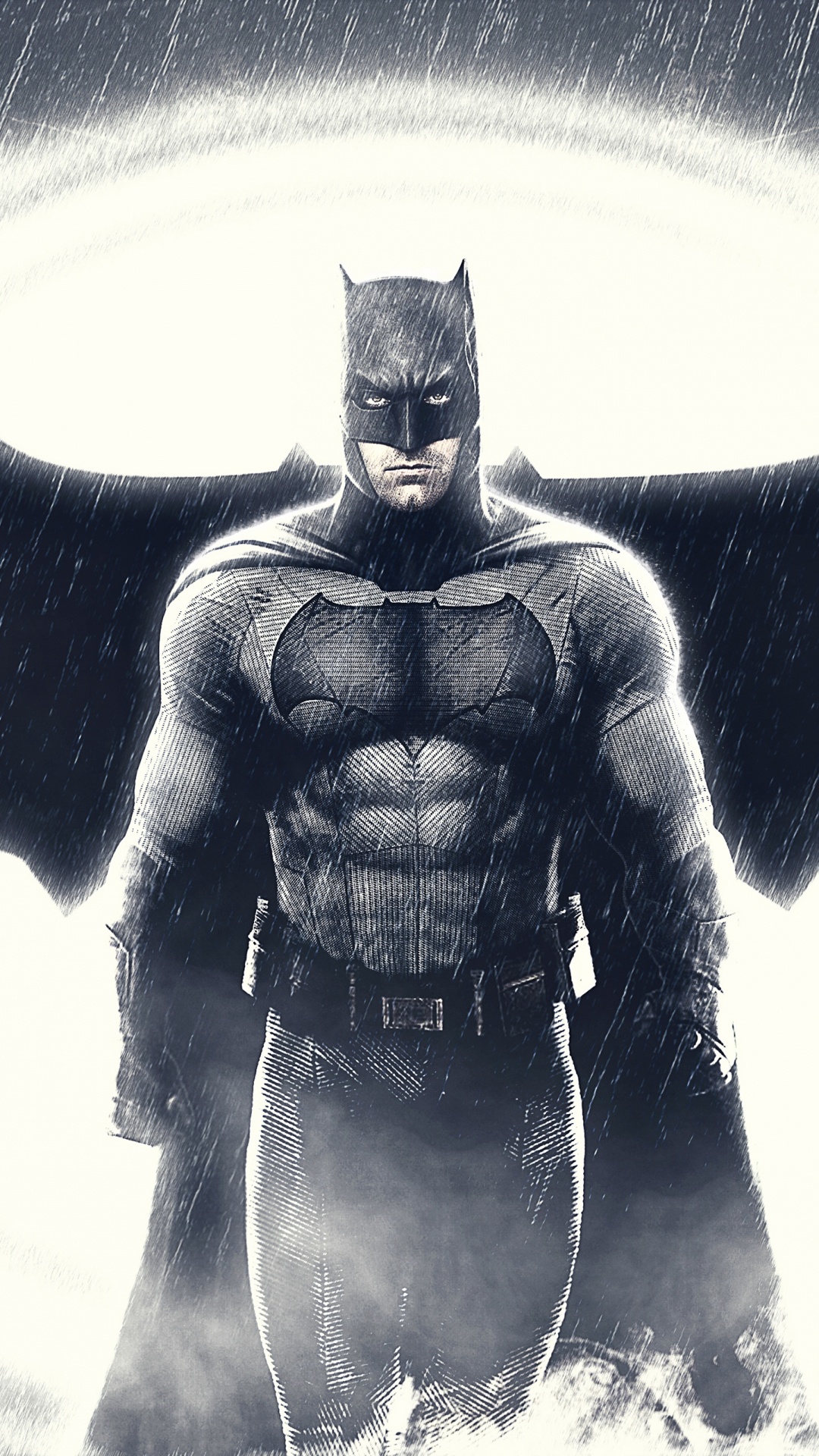 蝙蝠侠, 超级英雄, 正义联盟, 黑色和白色的, 虚构的人物 壁纸 1080x1920 允许