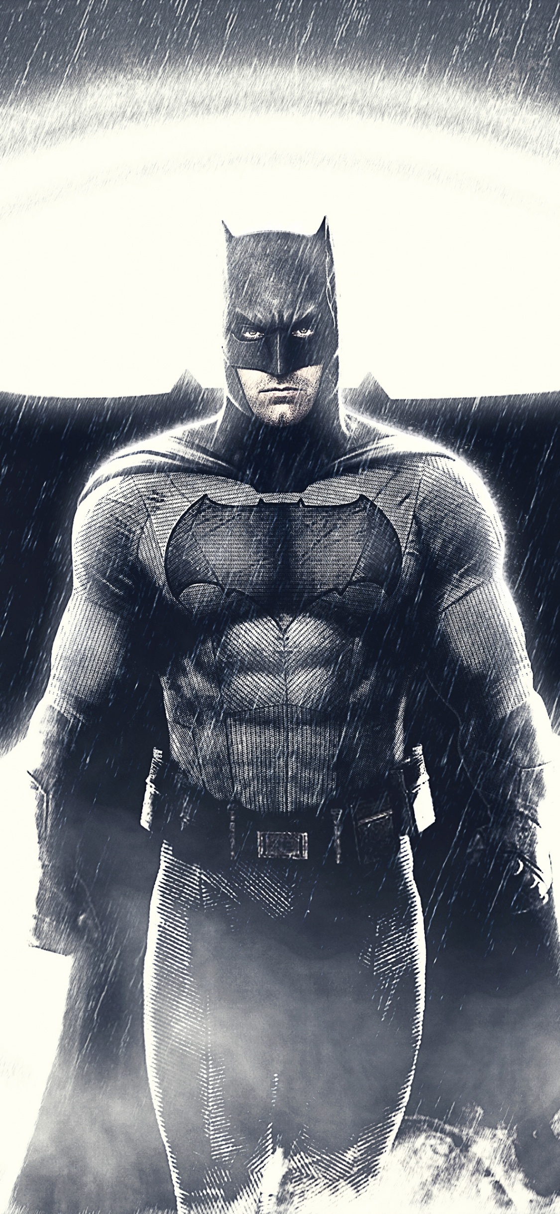 蝙蝠侠, 超级英雄, 正义联盟, 黑色和白色的, 虚构的人物 壁纸 1125x2436 允许