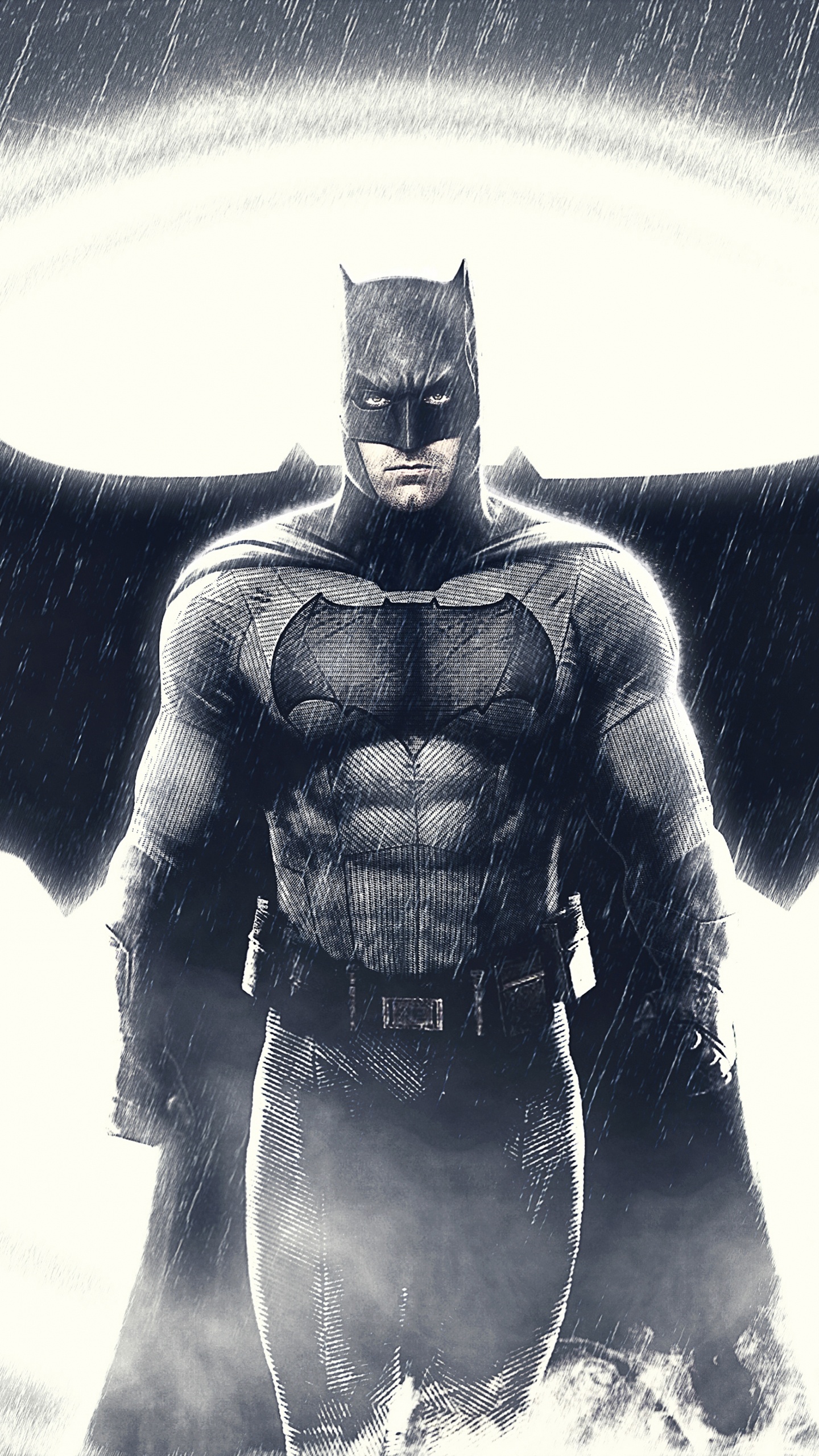 蝙蝠侠, 超级英雄, 正义联盟, 黑色和白色的, 虚构的人物 壁纸 1440x2560 允许