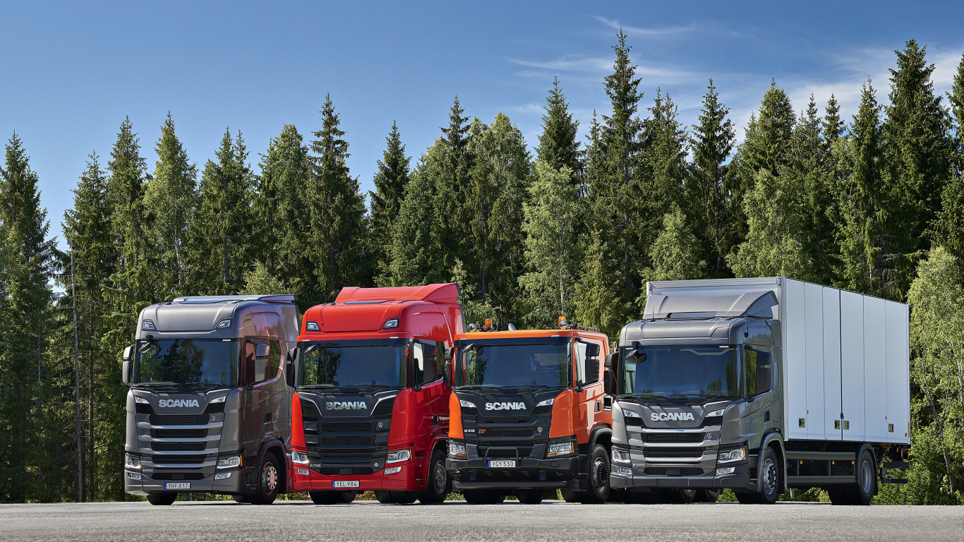 Red and White Truck on Road During Daytime. Wallpaper in 1366x768 Resolution