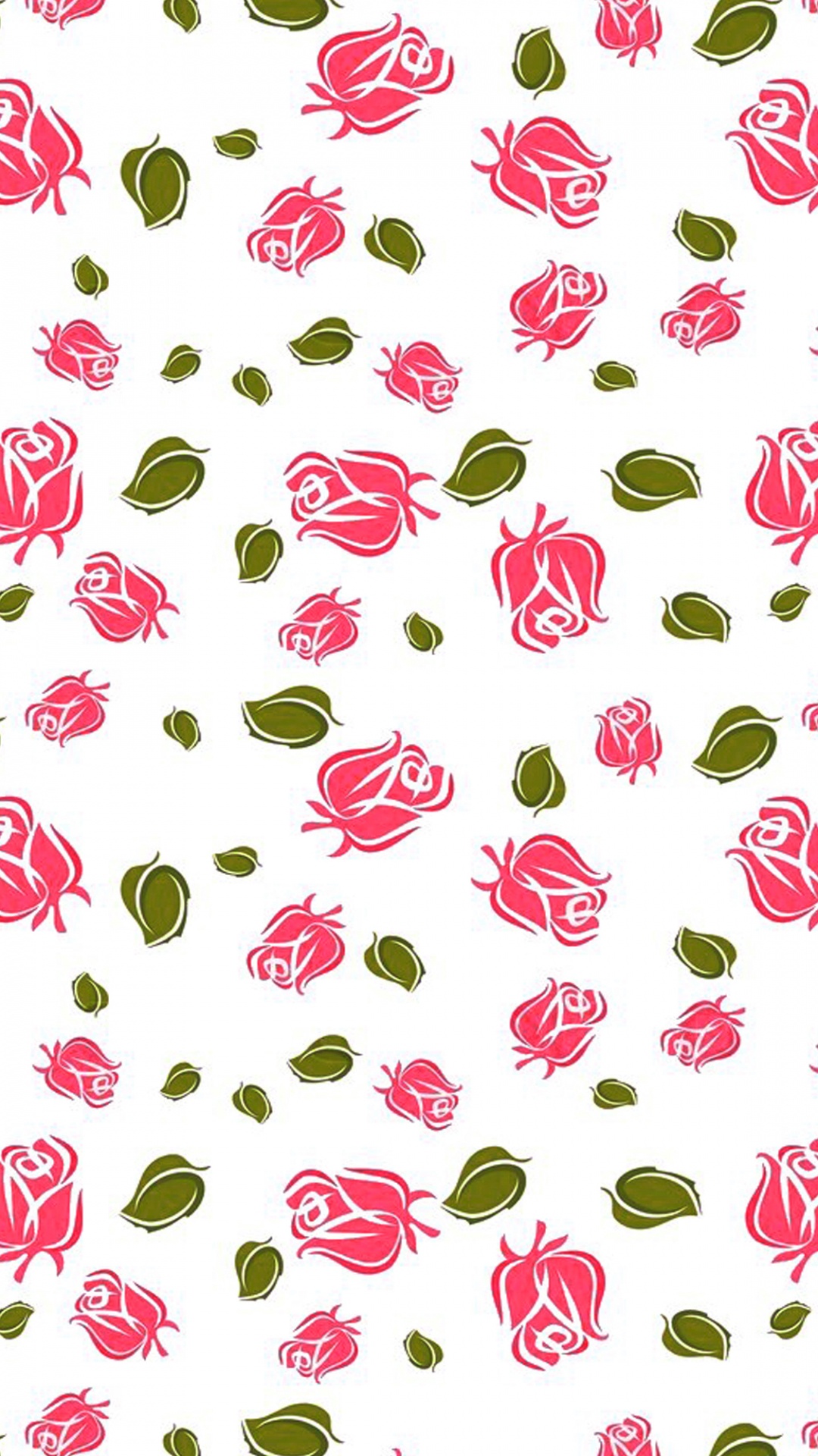 Weiße Rosa Und Grüne Herzen Und Herzen Illustration. Wallpaper in 1080x1920 Resolution