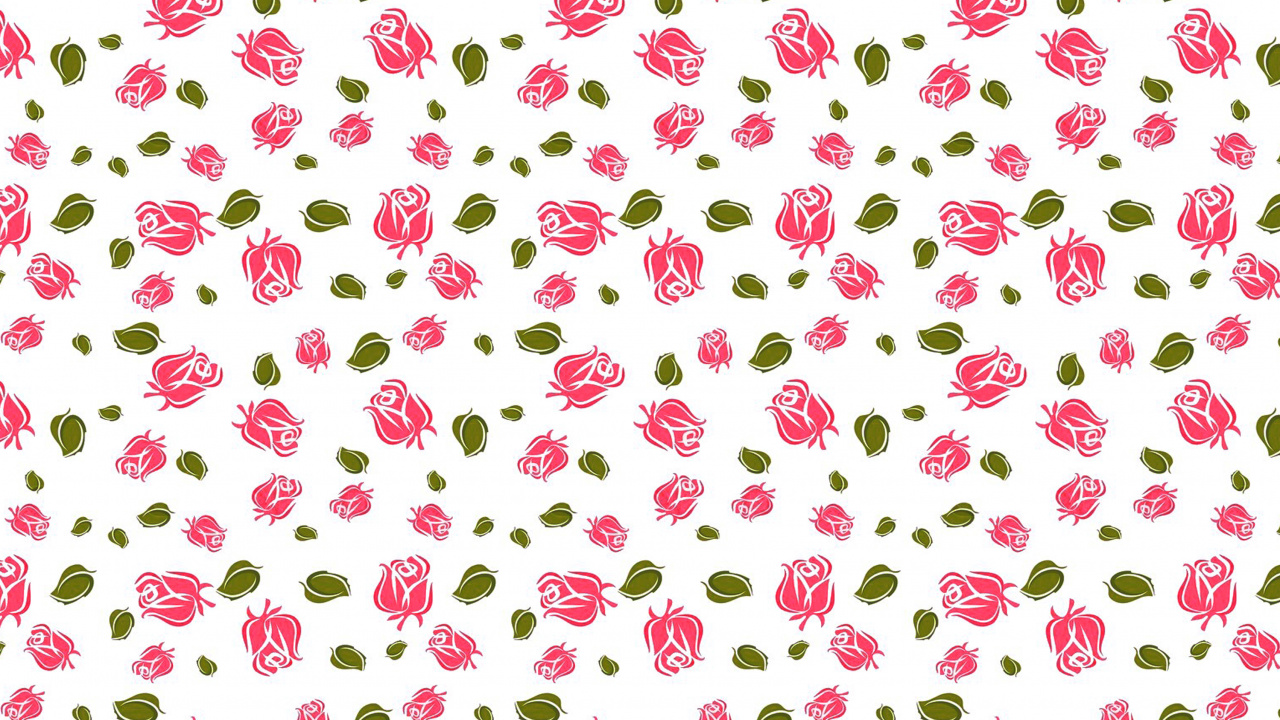Weiße Rosa Und Grüne Herzen Und Herzen Illustration. Wallpaper in 1280x720 Resolution