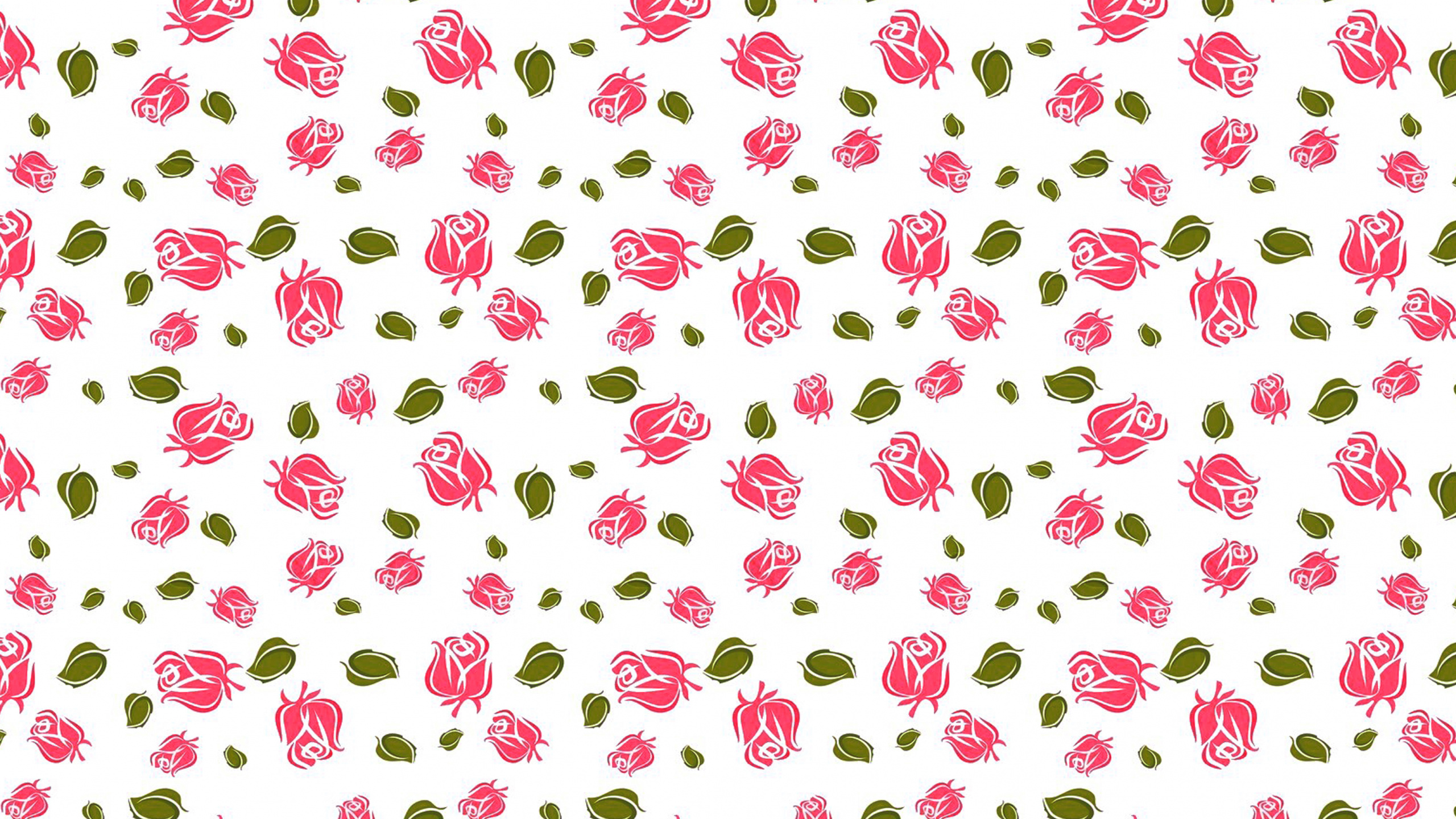 Weiße Rosa Und Grüne Herzen Und Herzen Illustration. Wallpaper in 2560x1440 Resolution