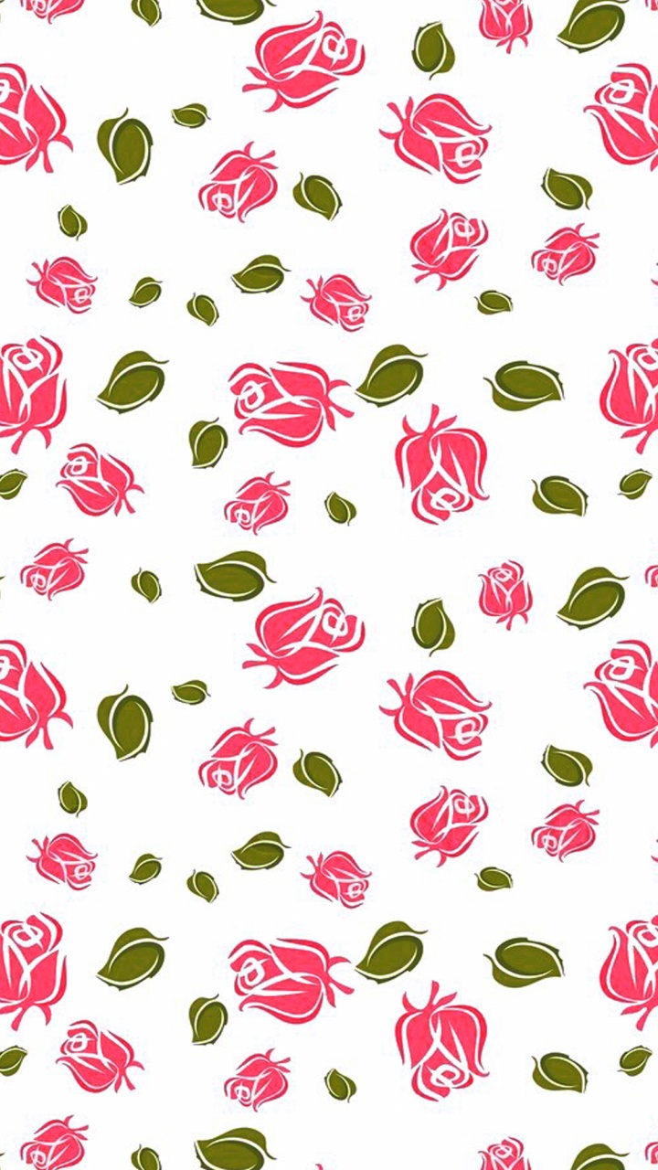 Weiße Rosa Und Grüne Herzen Und Herzen Illustration. Wallpaper in 720x1280 Resolution