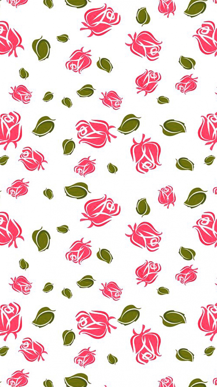 Weiße Rosa Und Grüne Herzen Und Herzen Illustration. Wallpaper in 750x1334 Resolution