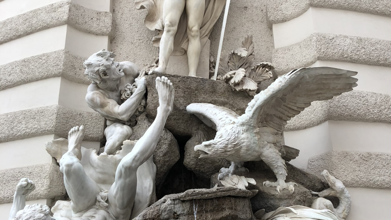 The Hofburg, Spanish Riding School, Michaelerplatz, Power on Land, Power at Sea - Rudolf Weyr. Wallpaper in 1366x768 Resolution