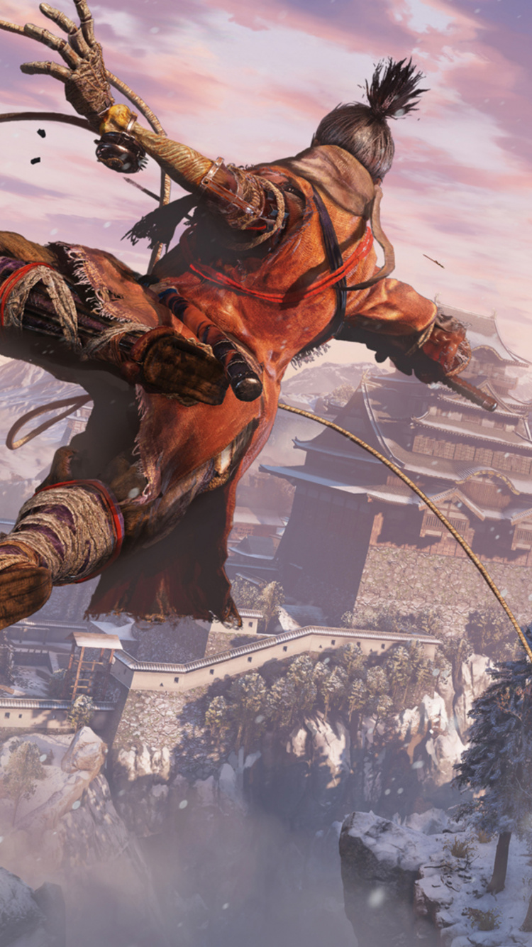 Sekiro: Shadows Die Twice, Playstation 4, Jeu Pc, la Mythologie, Illustration. Wallpaper in 750x1334 Resolution